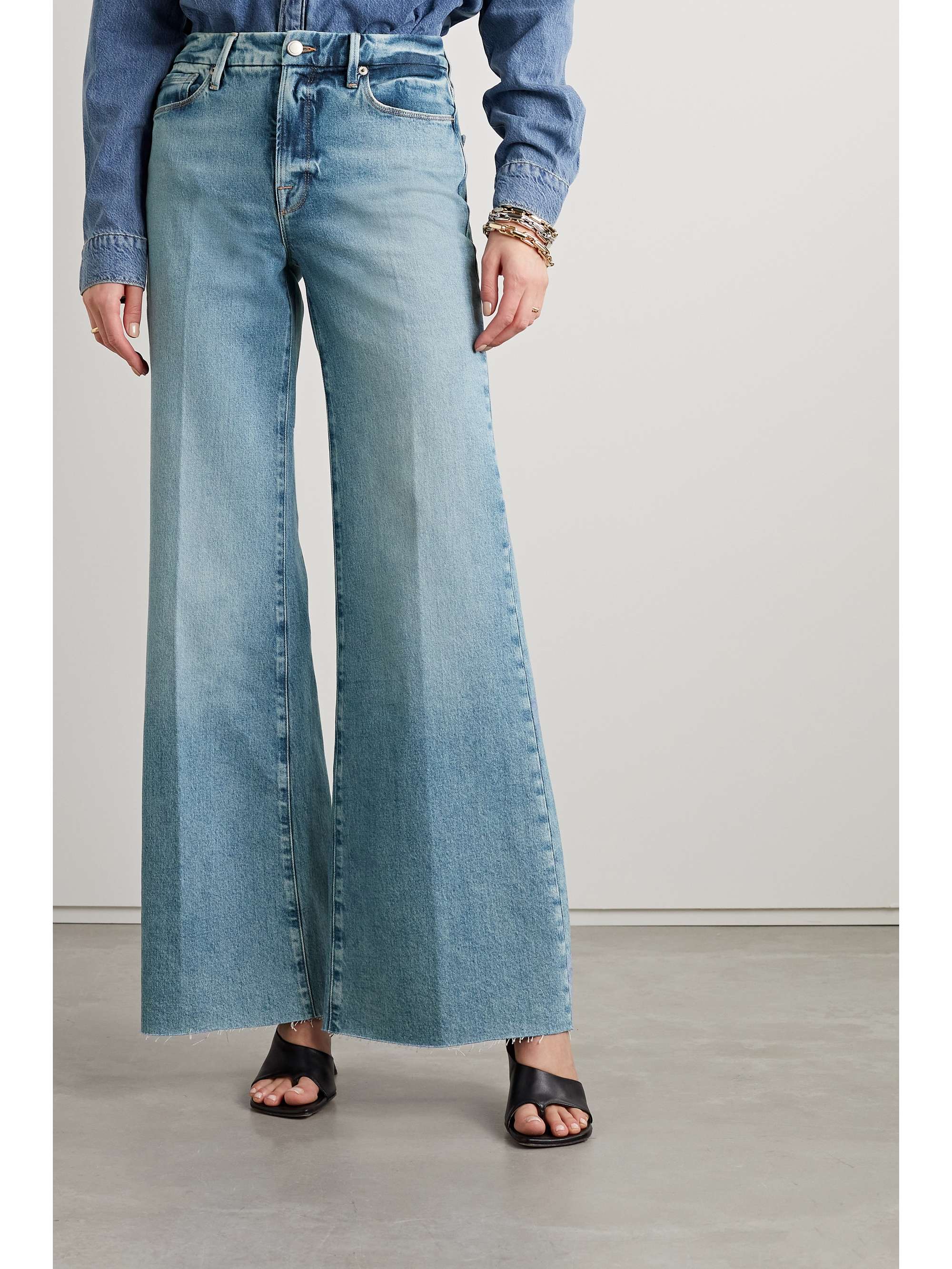 GOOD AMERICAN Good Waist high-rise wide-leg jeans