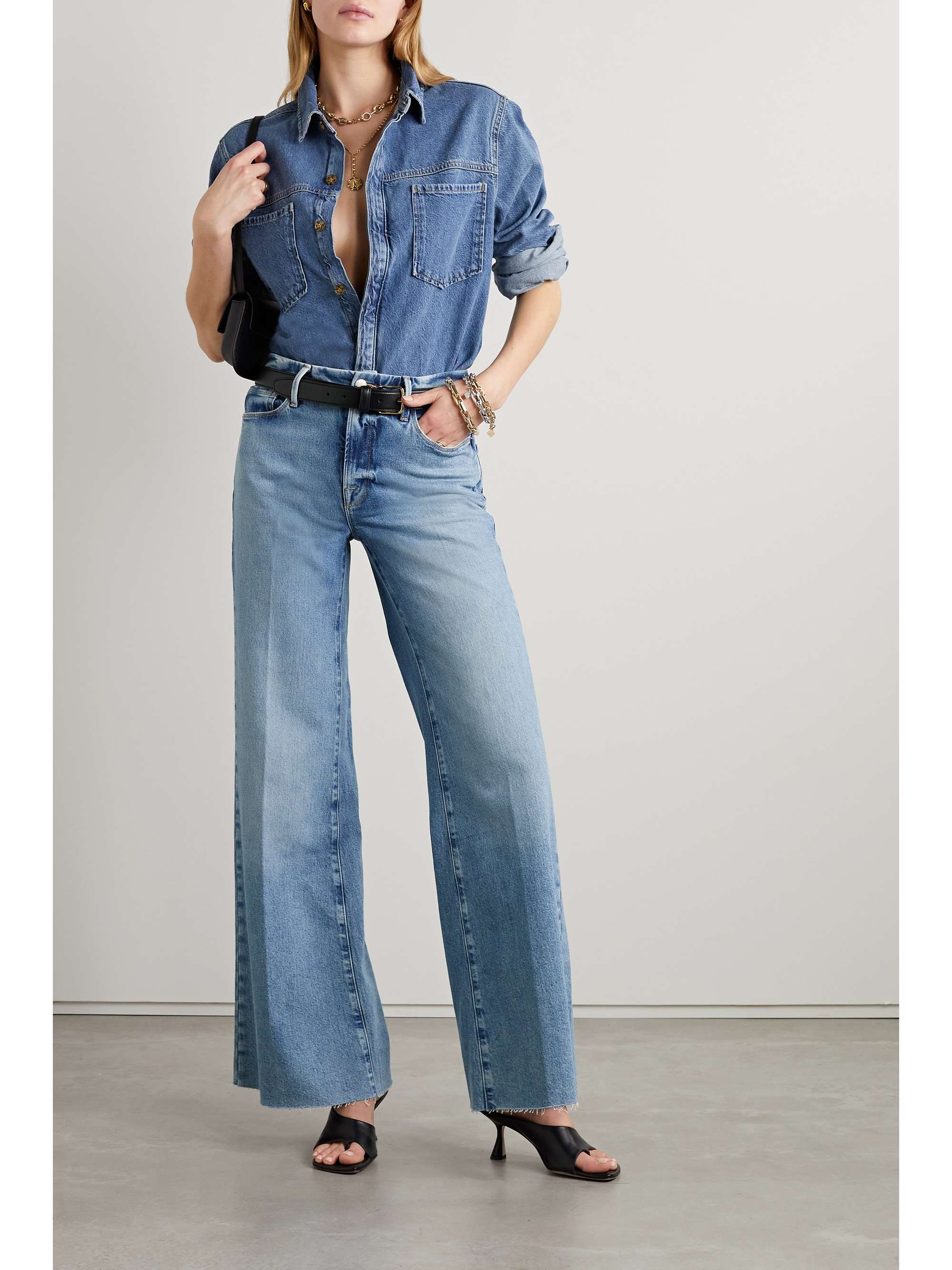 GOOD AMERICAN Good Waist high-rise wide-leg jeans