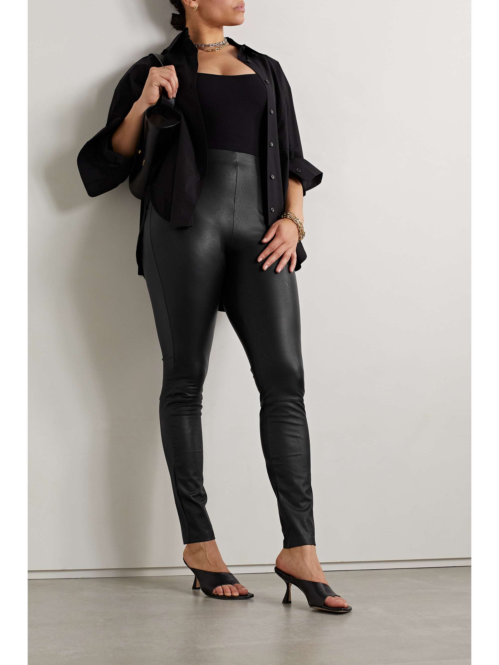 GOOD AMERICAN Good Waist faux leather leggings