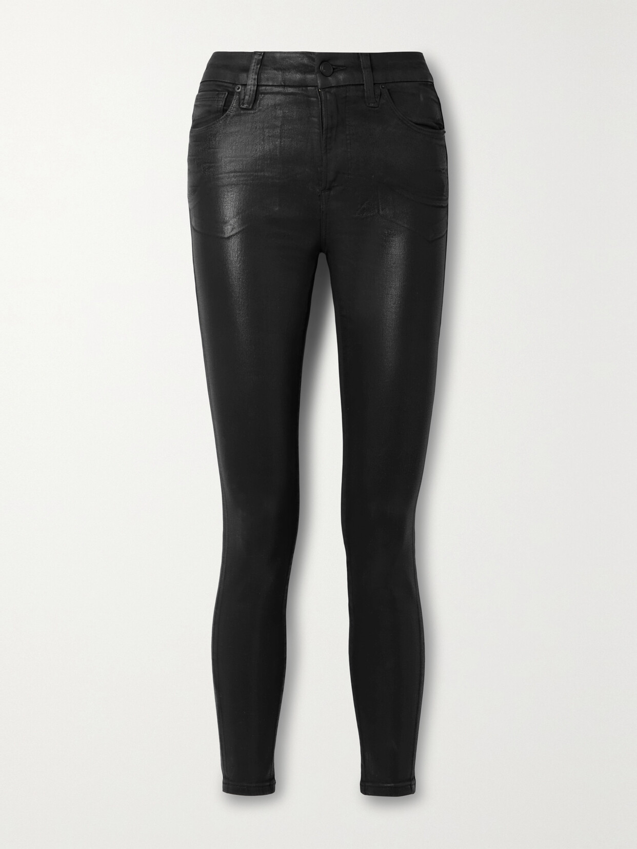 GOOD AMERICAN - Good Legs Coated High-rise Skinny Jeans - Black