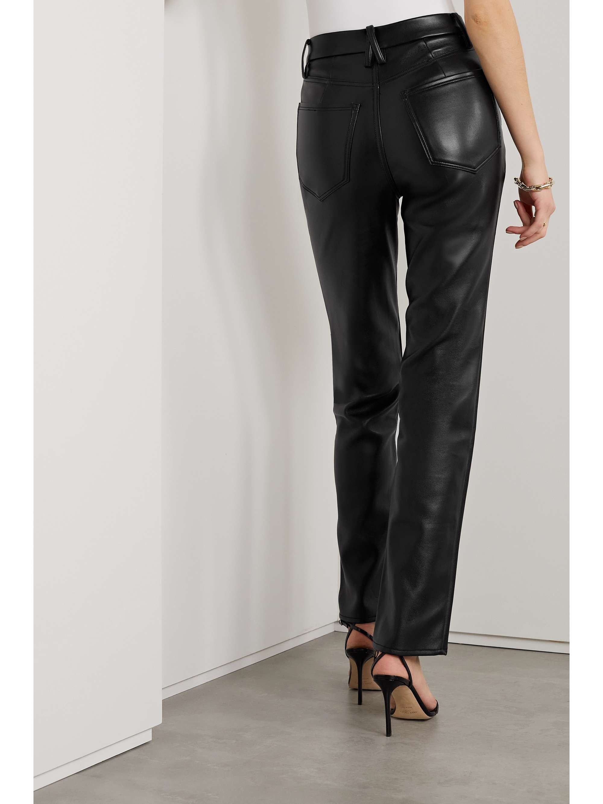 GOOD AMERICAN Good Icon faux stretch-leather straight-leg pants