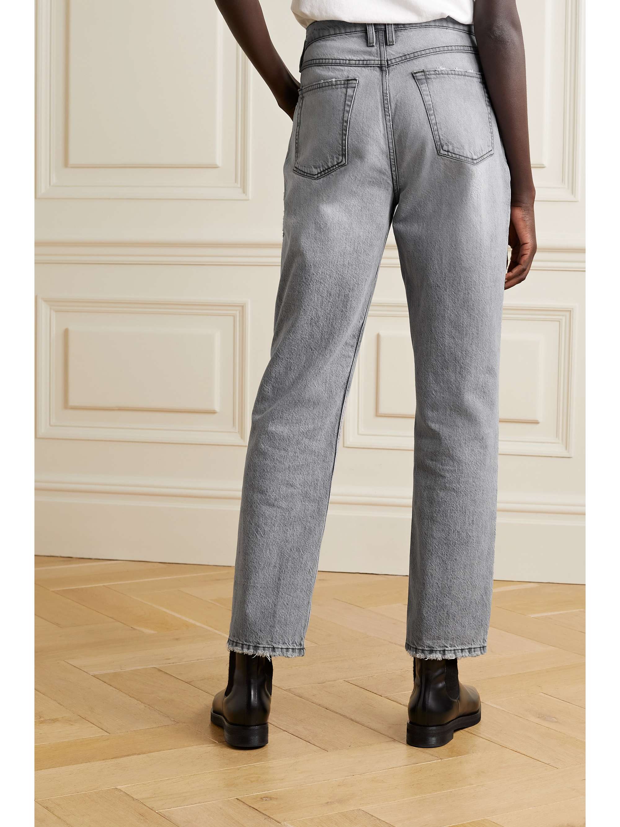 FRAME Le High N Tight distressed highrise straightleg jeans NETA