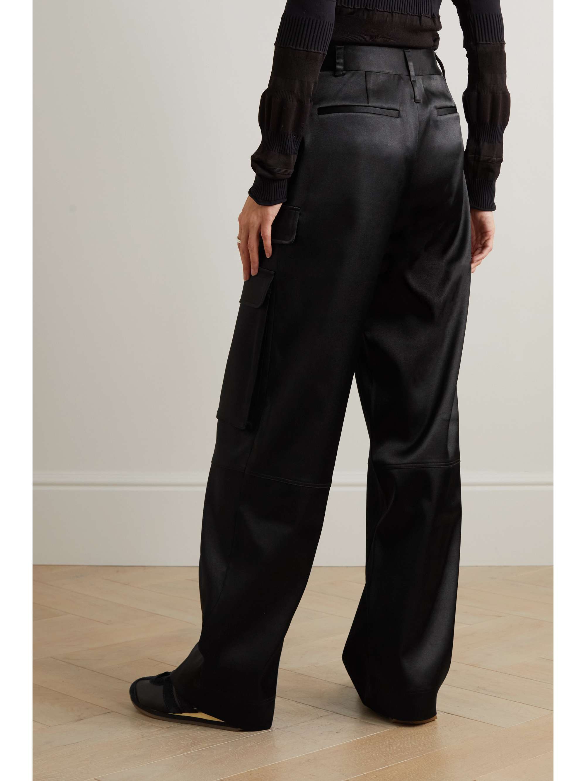 FRAME Straight-leg satin cargo pants | NET-A-PORTER