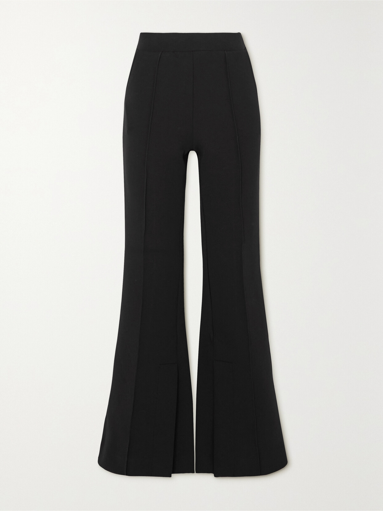 Frame Stretch-knit Flared Pants In Black