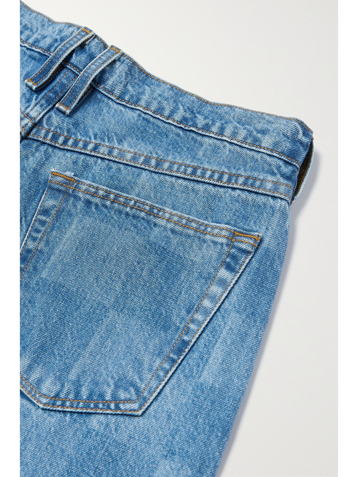 Frame Le High N Tight High-rise Wide-leg Checked Jeans In Blue