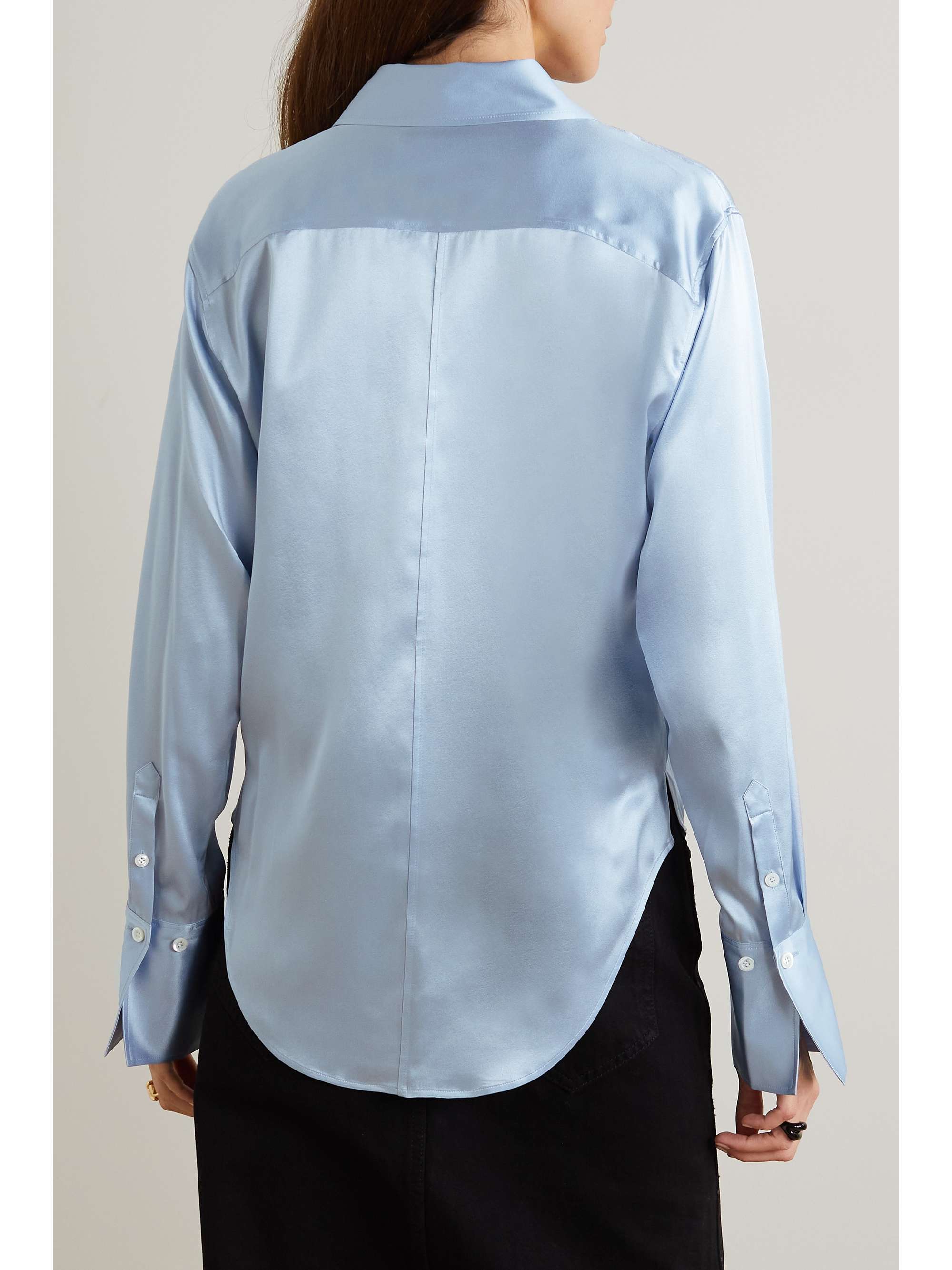 FRAME The Standard paneled silkblend shirt NETAPORTER