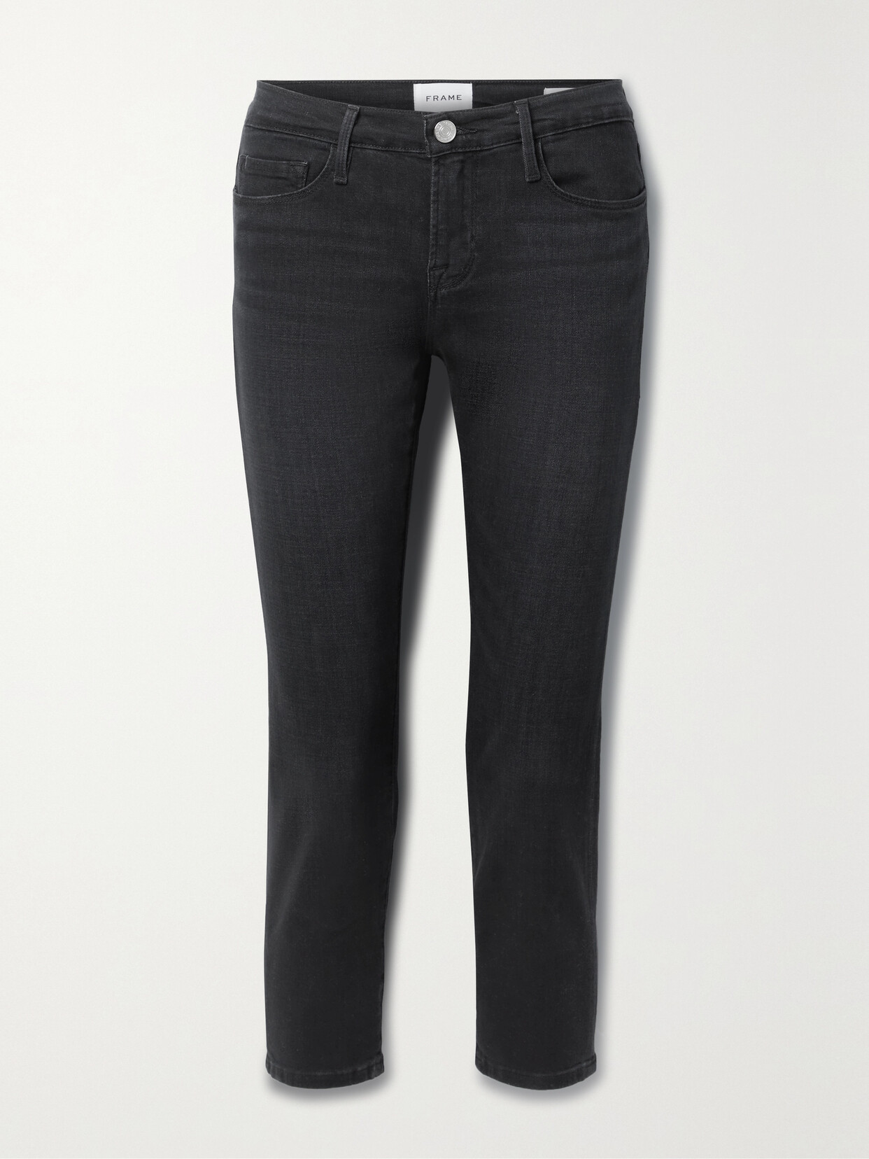 Frame Le Garcon Cropped Boyfriend Jeans In Black ModeSens