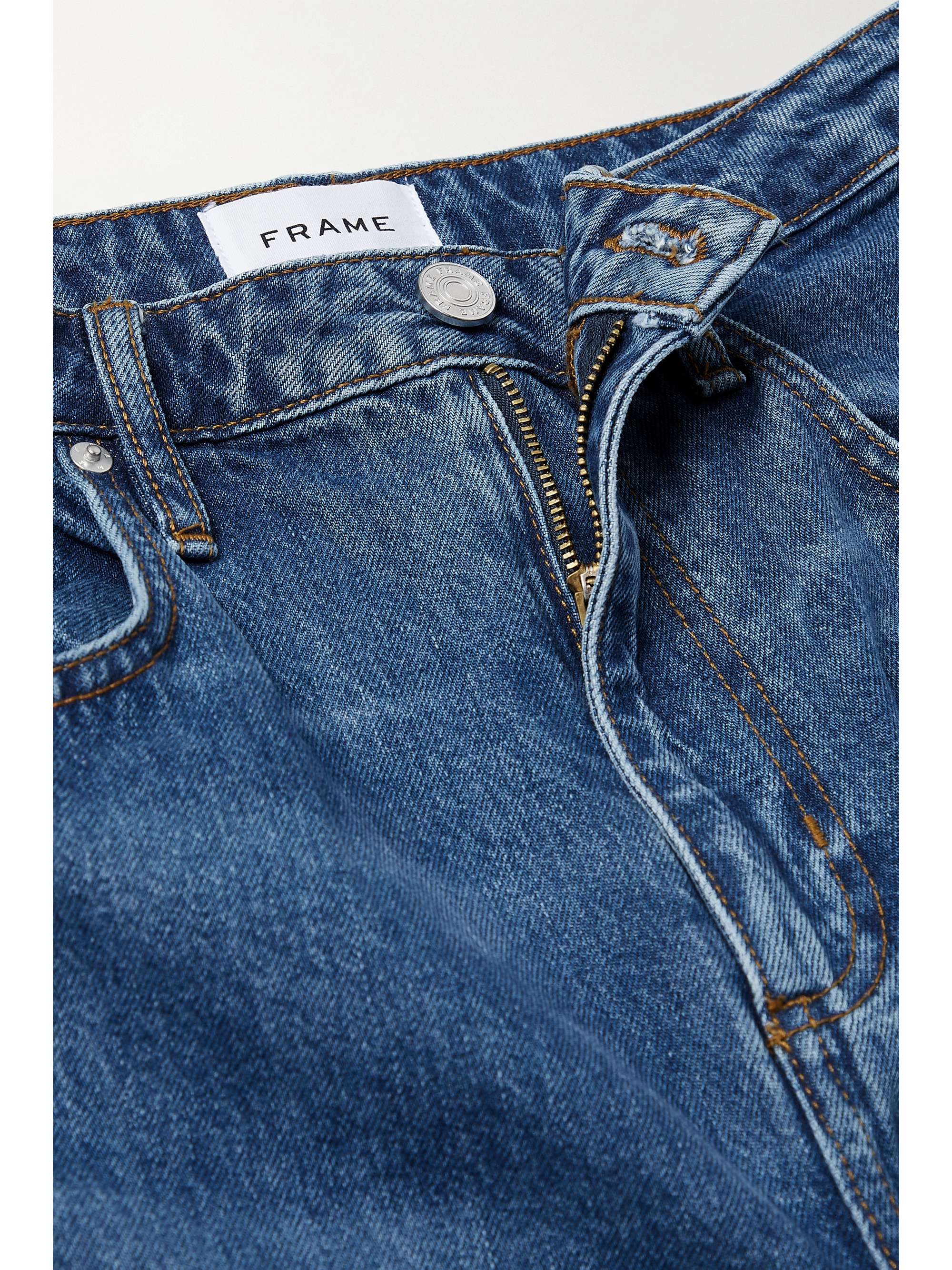 FRAME Long Barrel high-rise tapered jeans