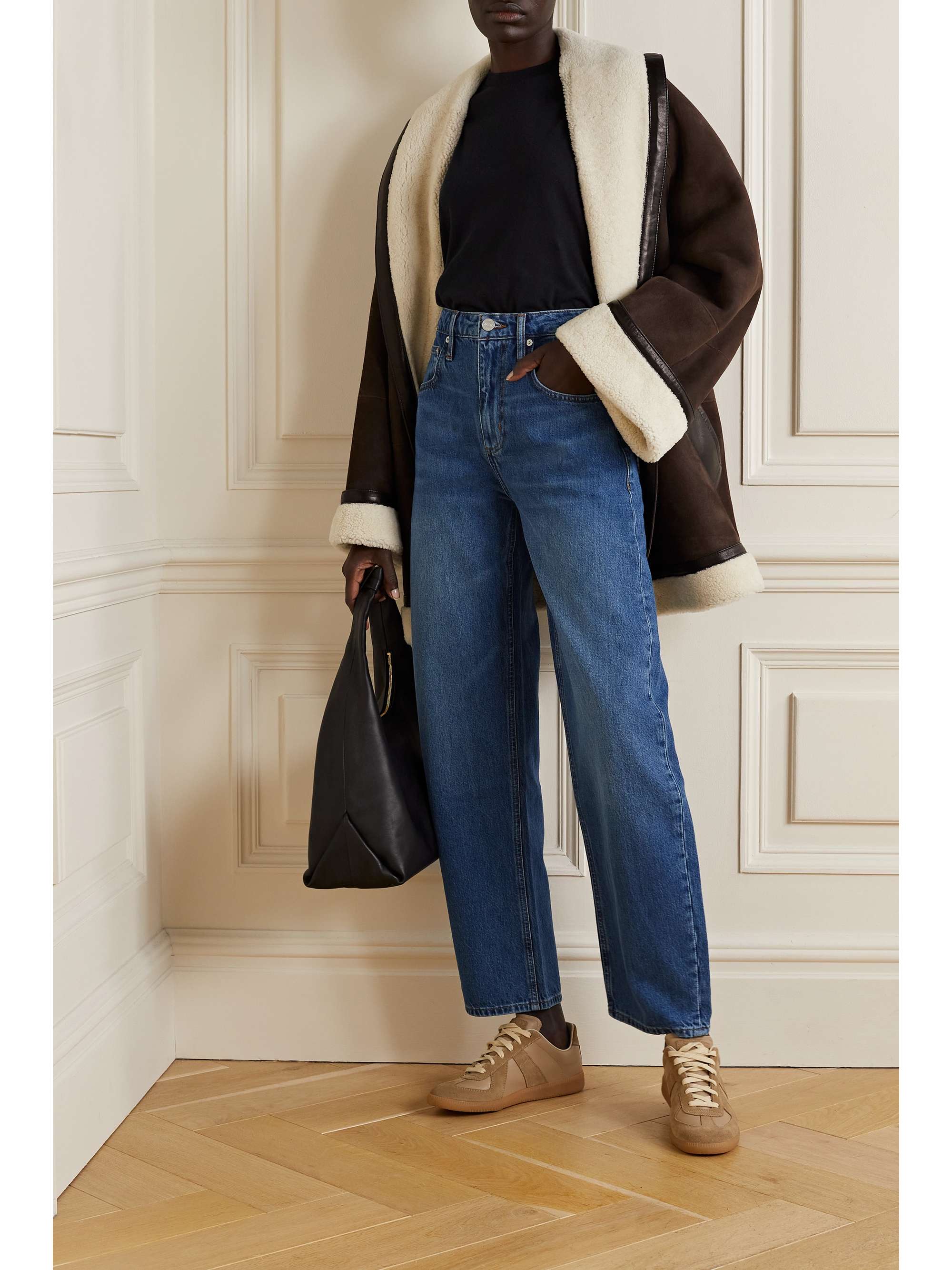 FRAME Long Barrel high-rise tapered jeans