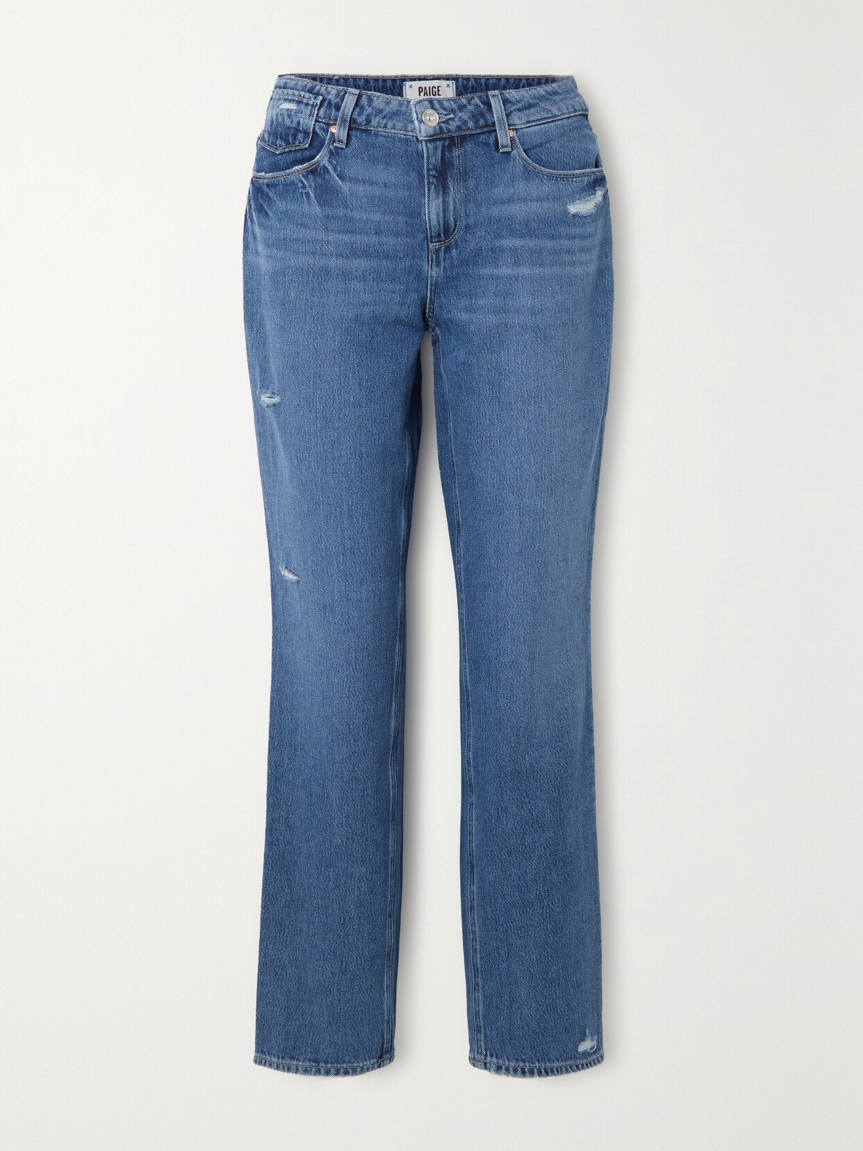 PAIGE - Noella Mid-rise Straight-leg Jeans - Blue