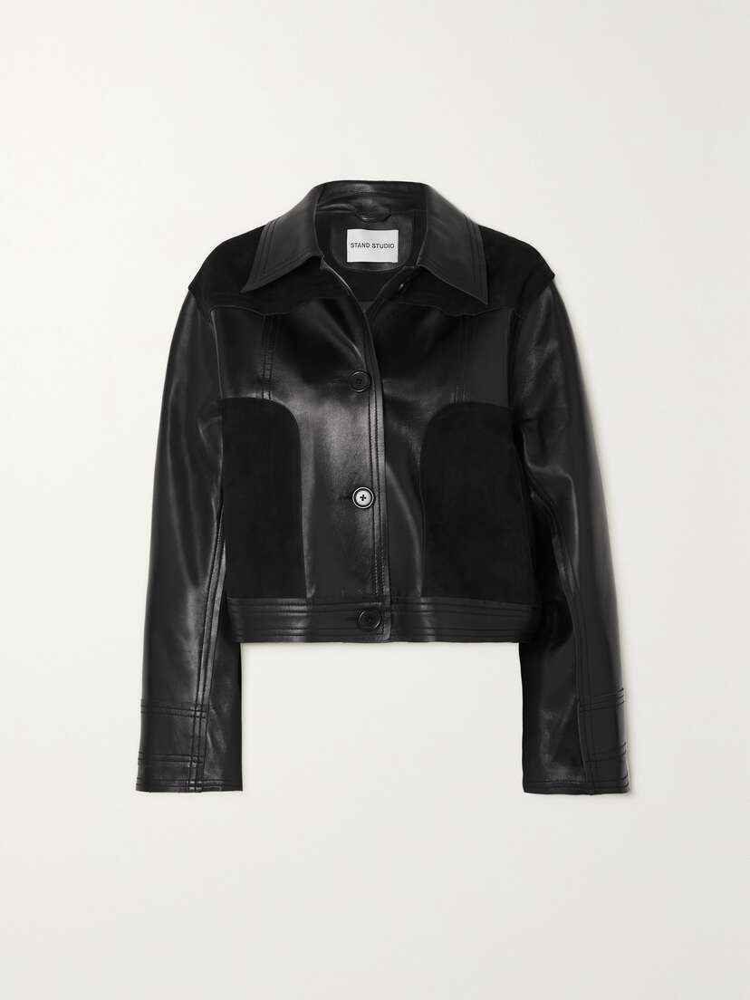 Stand Studio California Suede-paneled Leather Jacket