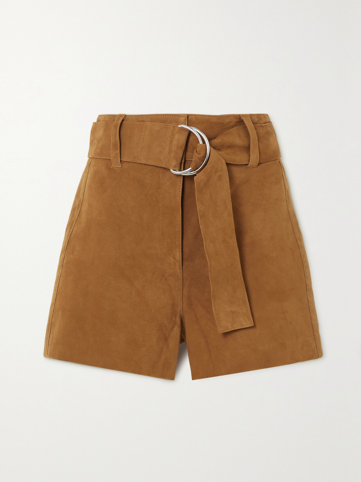 Stand Studio - Ribbon Belted Suede Shorts - Brown