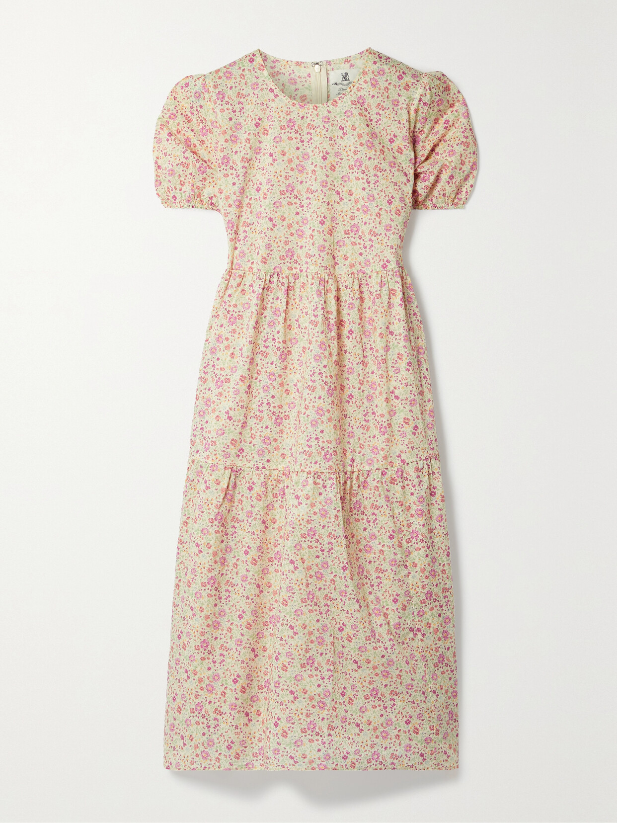 Denimist - Tiered Floral-print Cotton-voile Midi Dress - Pink