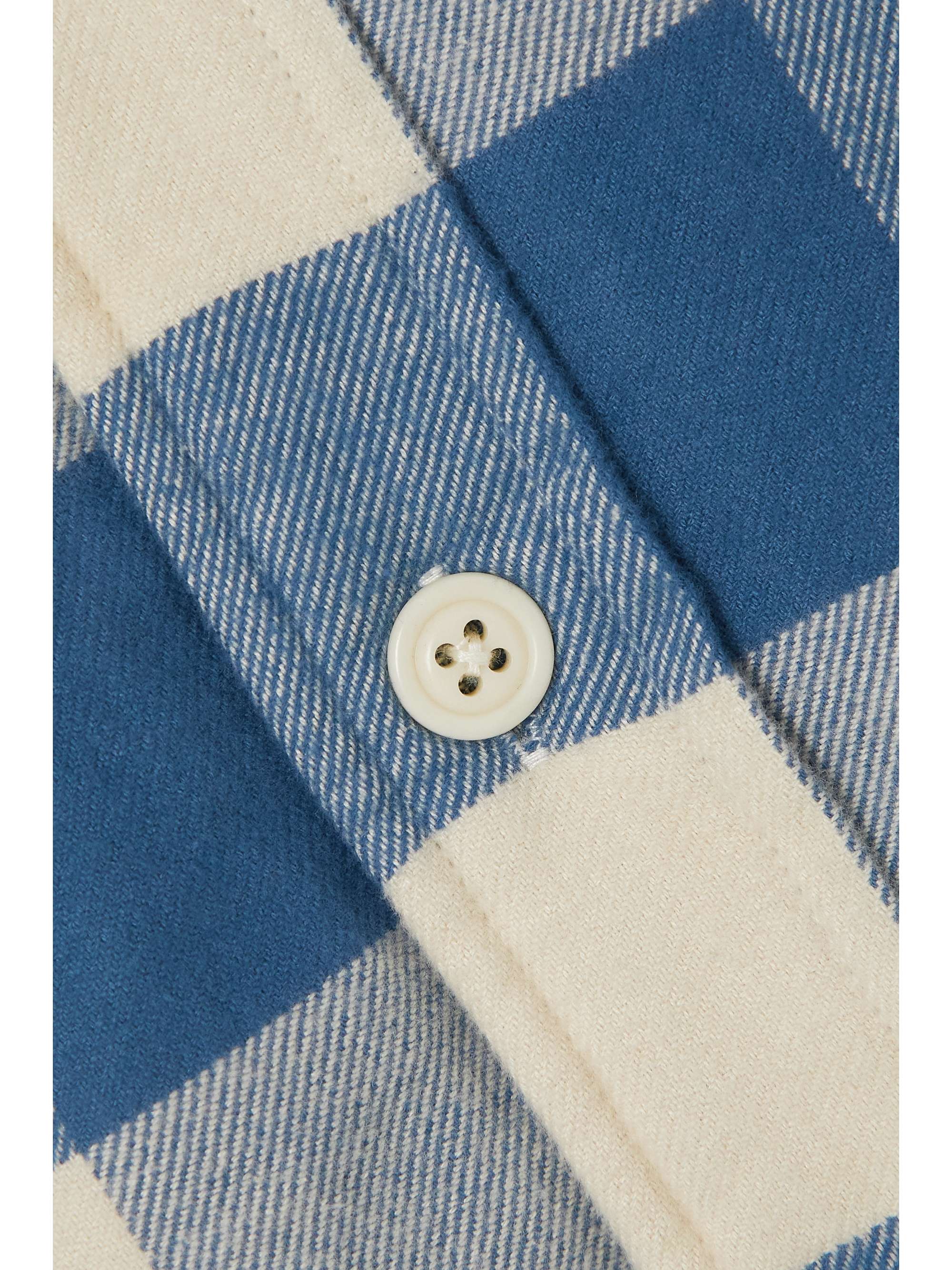 DENIMIST Giacca imbottita oversize in flanella di cotone a quadri
