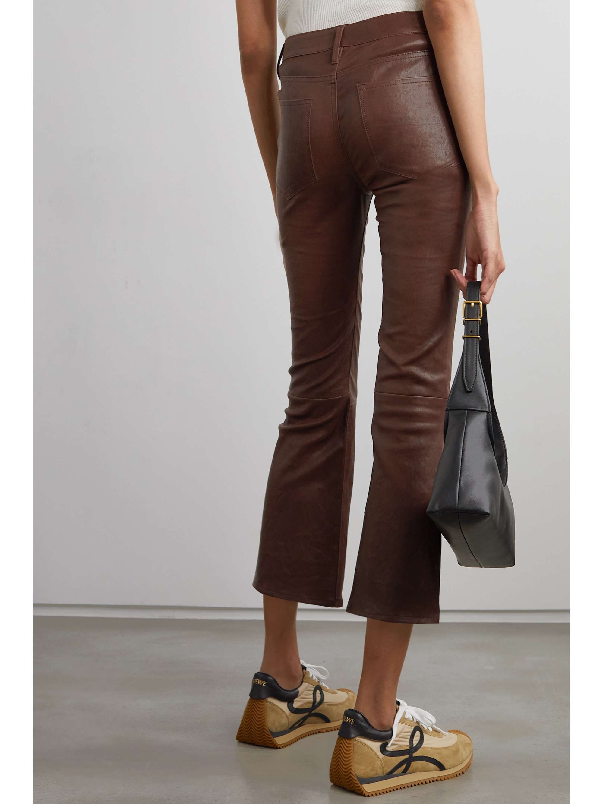 FRAME Le Crop Mini Boot 皮革九分喇叭裤