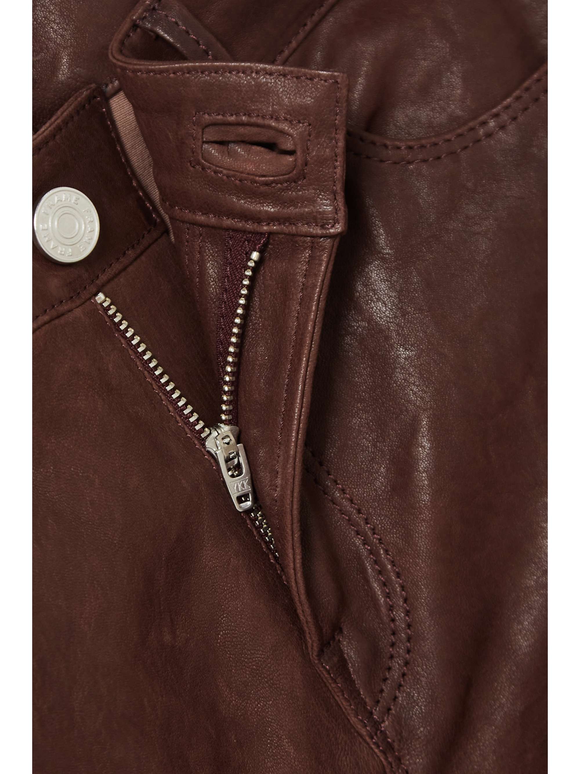 FRAME Le Crop Mini Boot 皮革九分喇叭裤