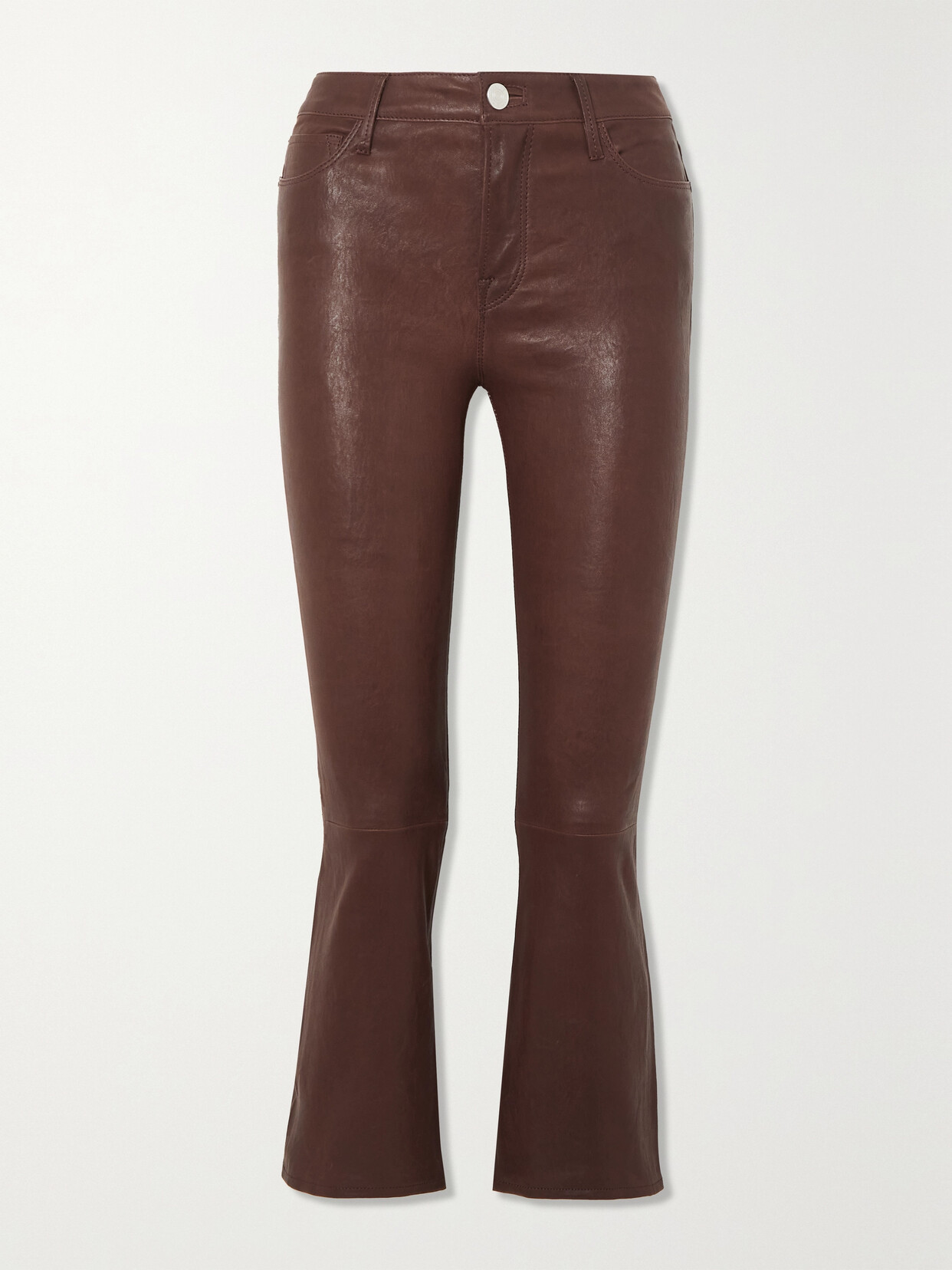 FRAME LE CROP MINI BOOT CROPPED LEATHER FLARED PANTS