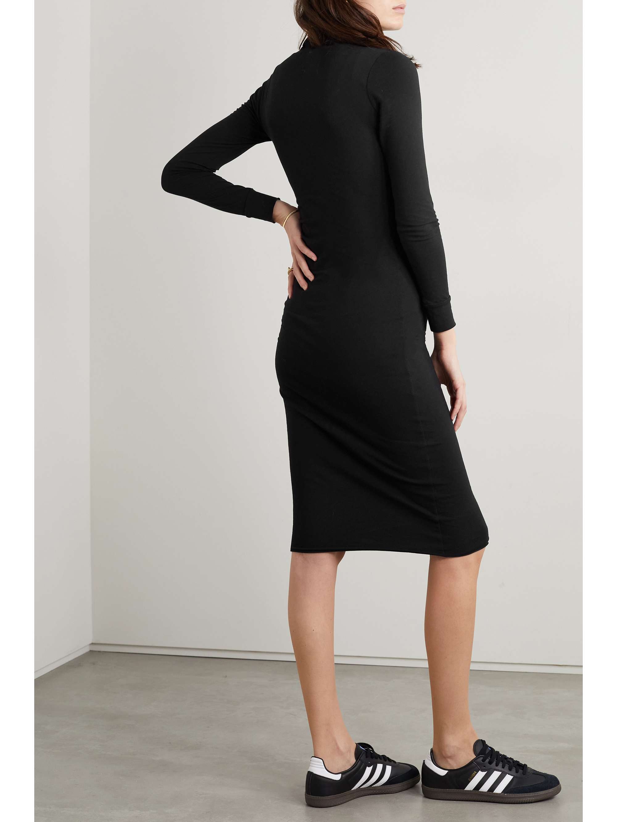 JAMES PERSE Stretch-cotton jersey turtleneck maxi dress