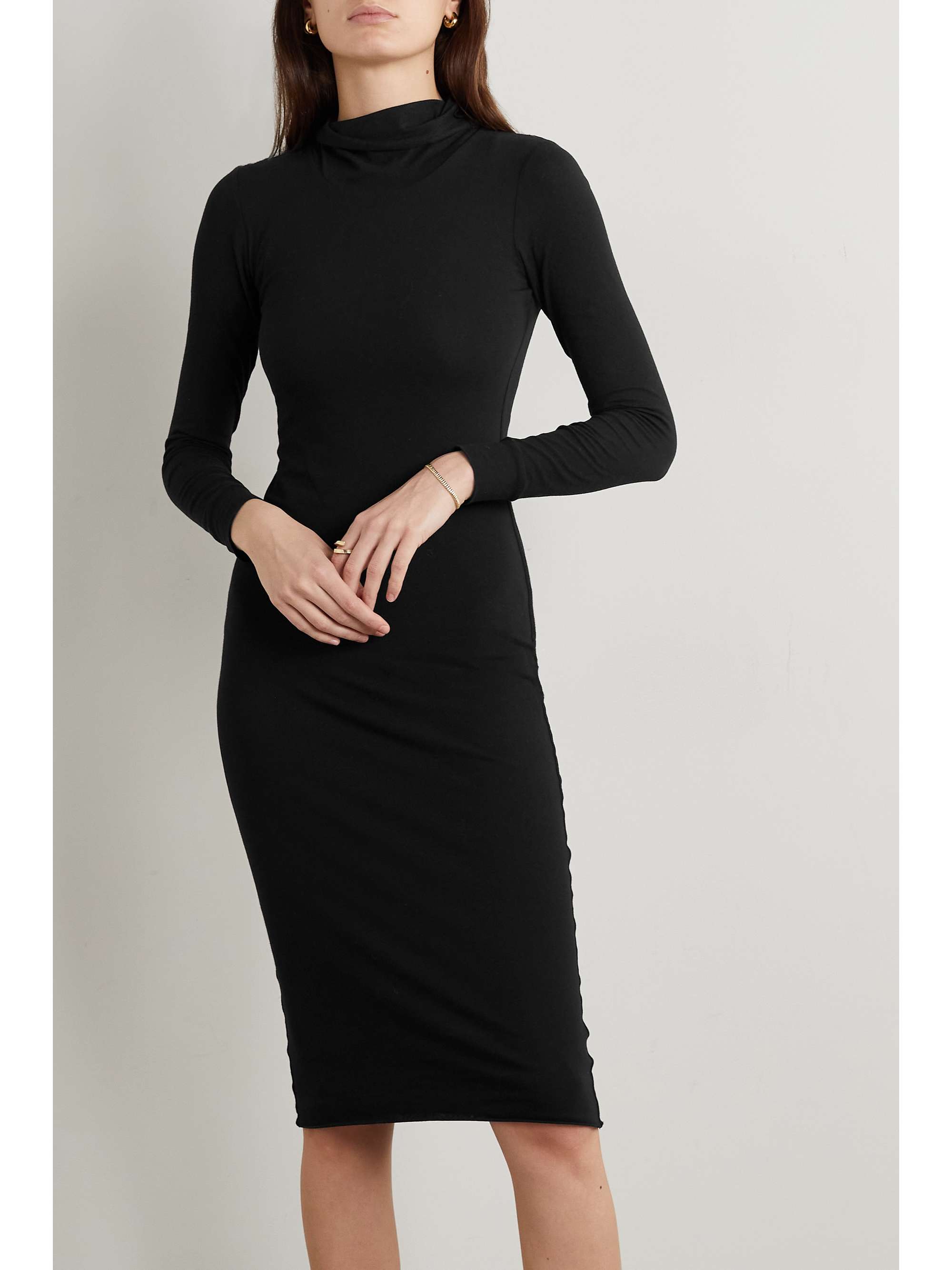 JAMES PERSE Stretch-cotton jersey turtleneck maxi dress