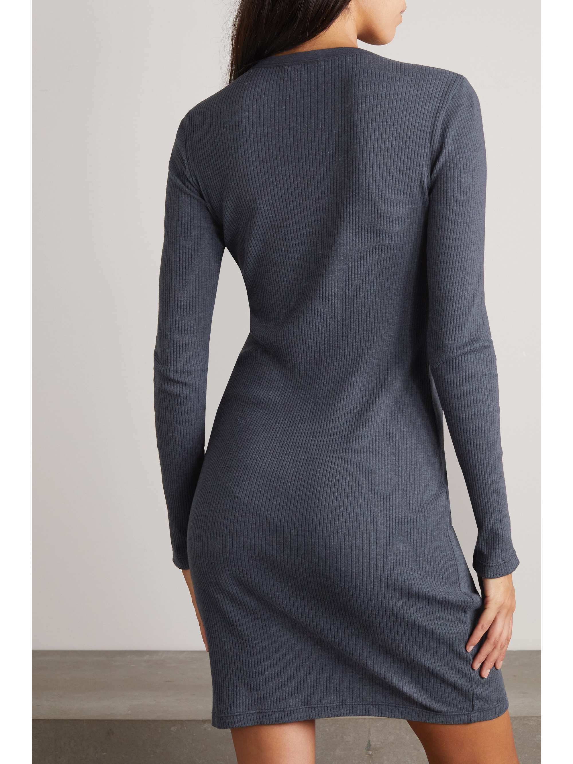 JAMES PERSE Ribbed cotton-blend jersey dress