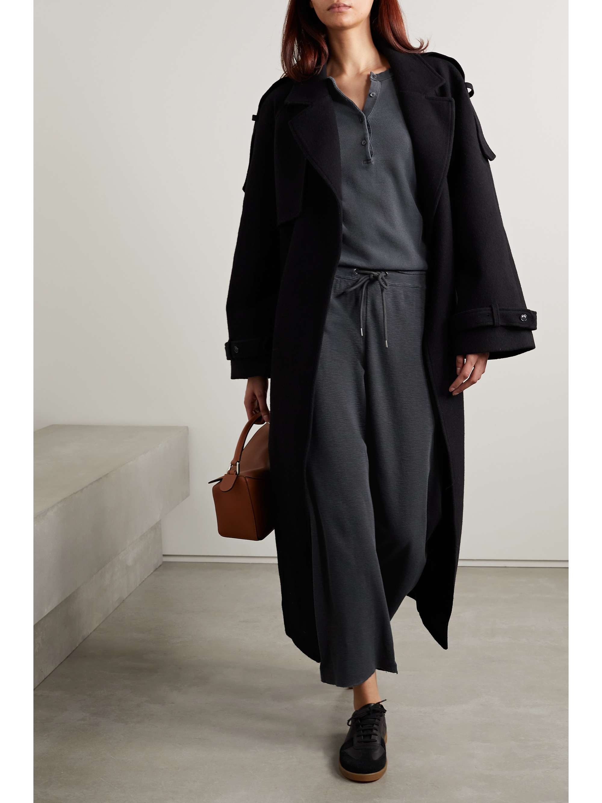 JAMES PERSE Slub cropped cotton sweatpants