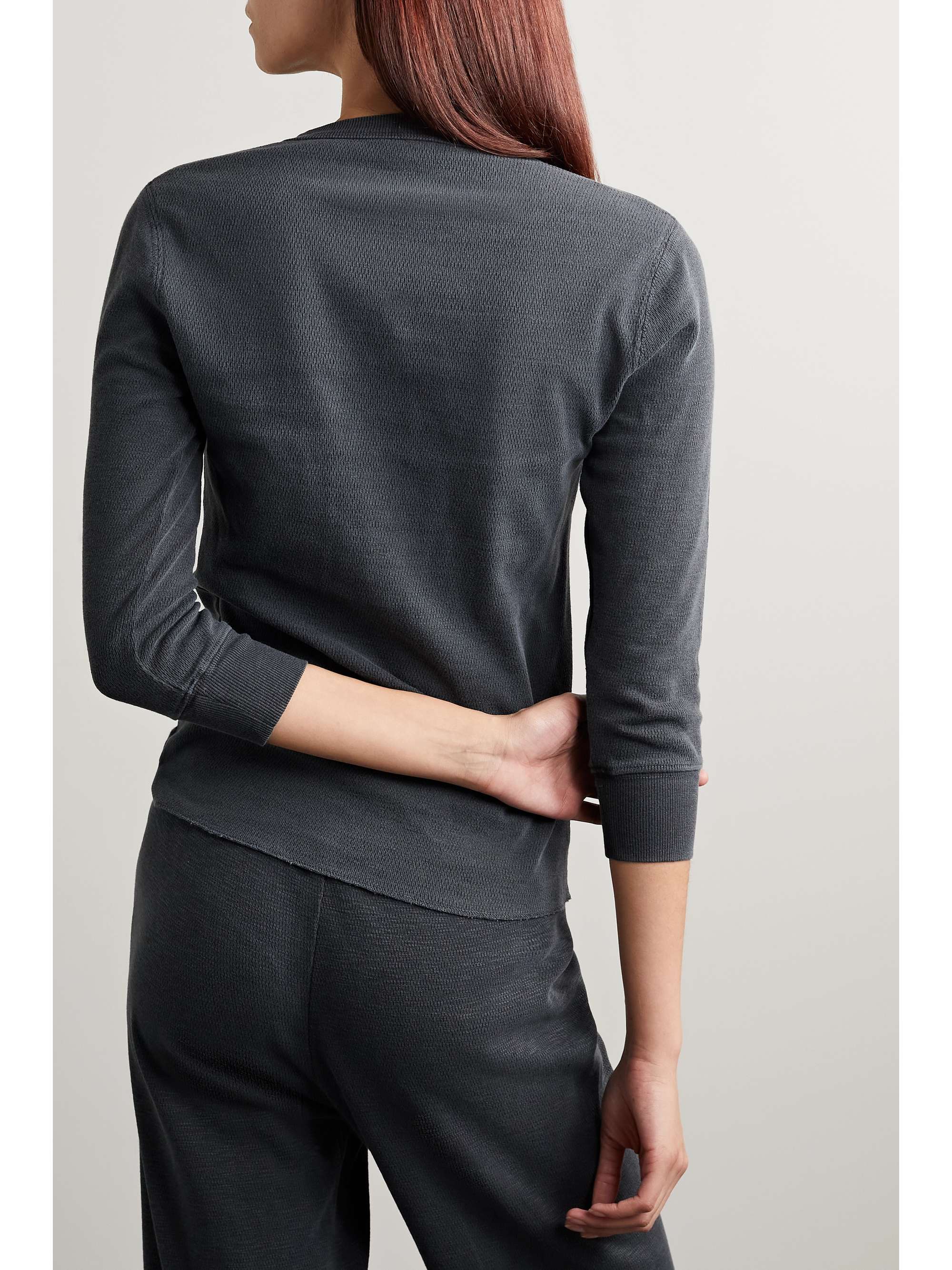 JAMES PERSE Slub cotton-mesh top