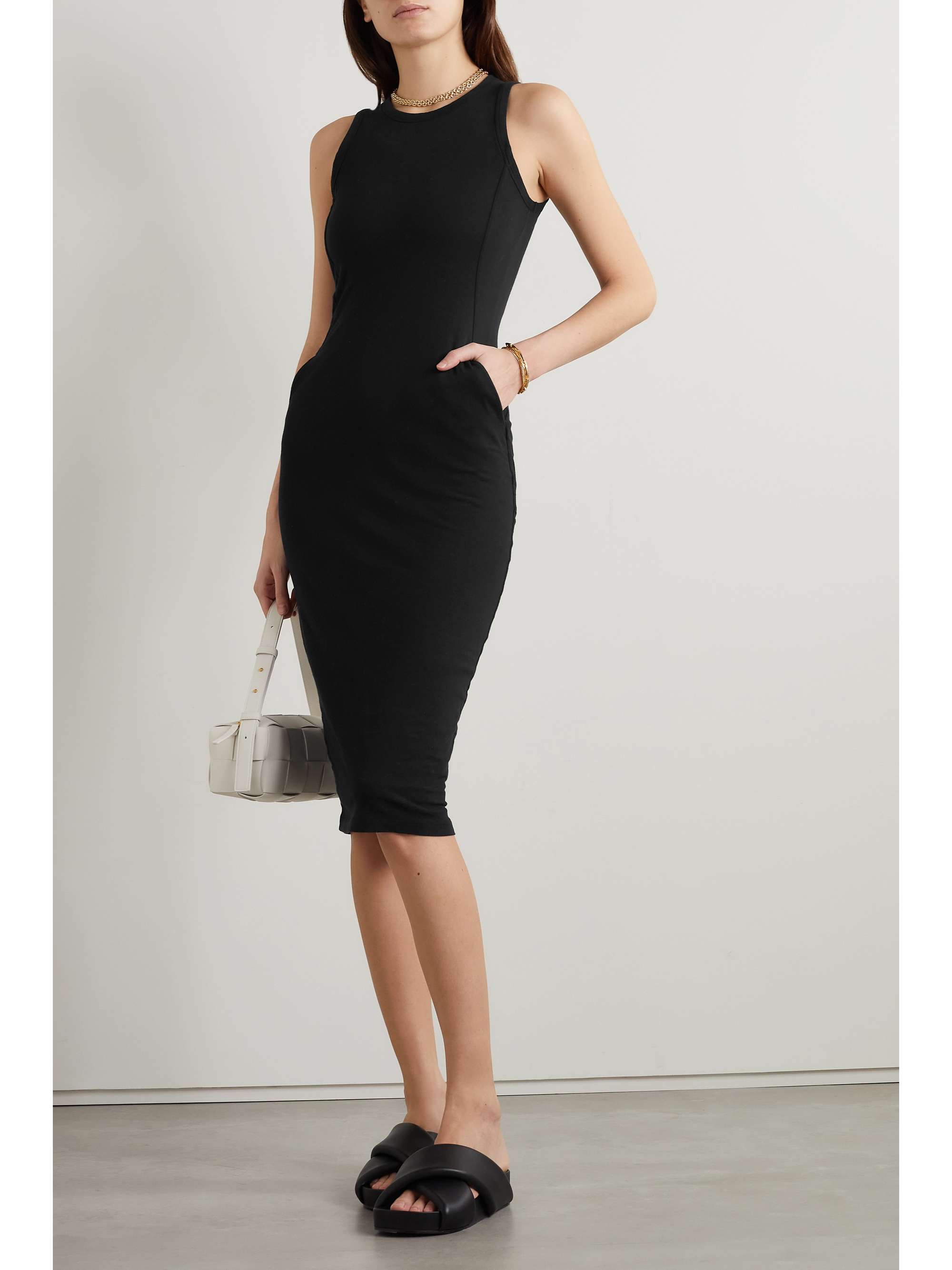JAMES PERSE Stretch-cotton jersey midi dress