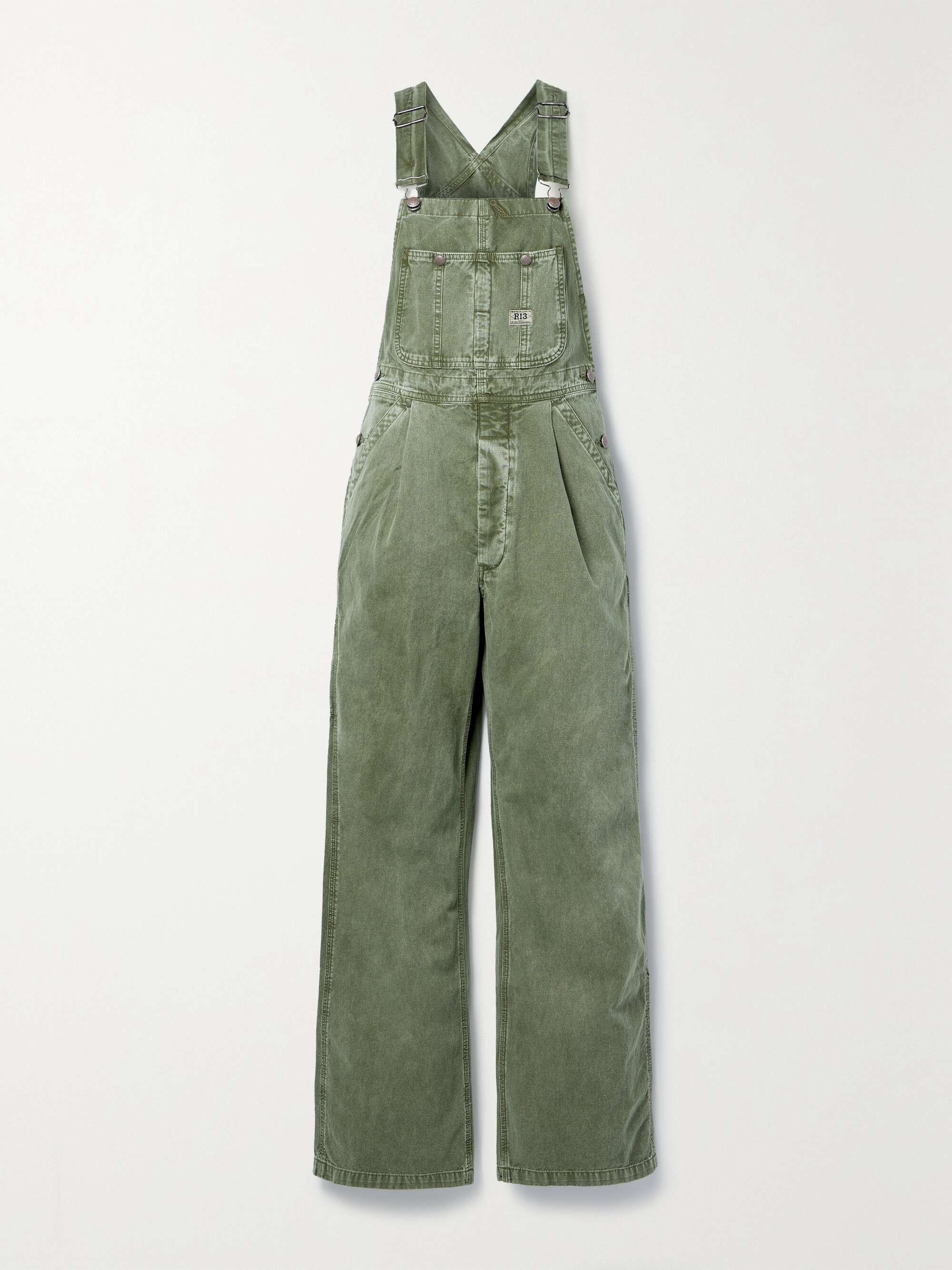 Green online denim dungarees