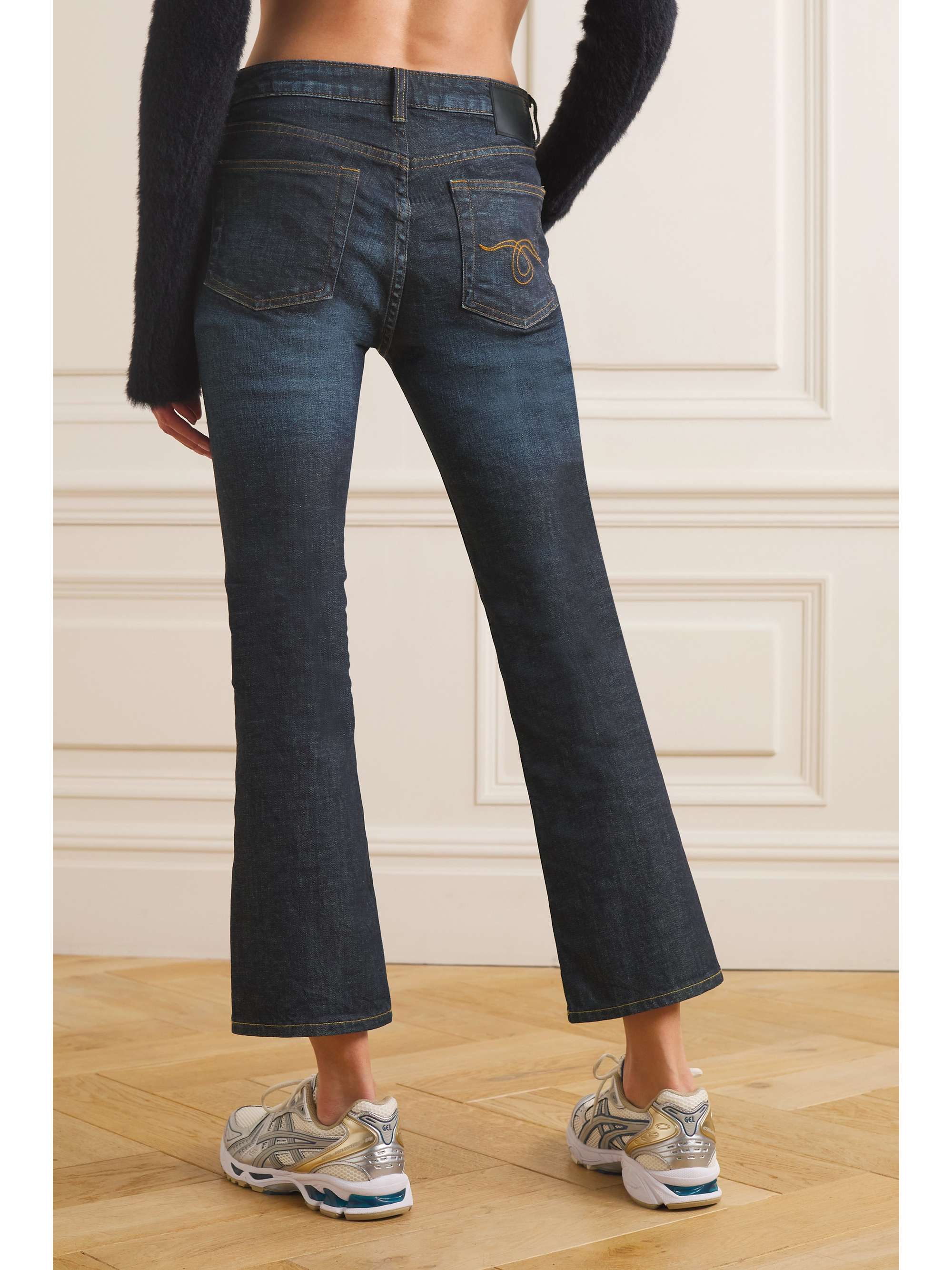 R13 Kick Fit cropped high-rise flared jeans