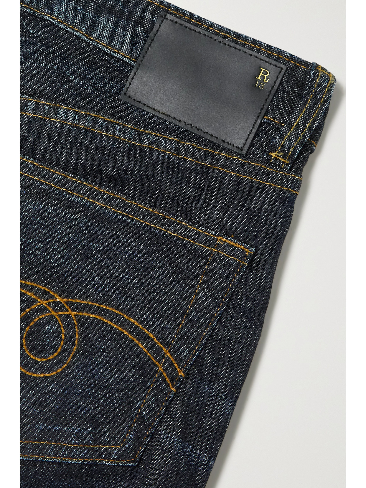 R13 Kick Fit Cropped High-rise Flared Jeans In Blue