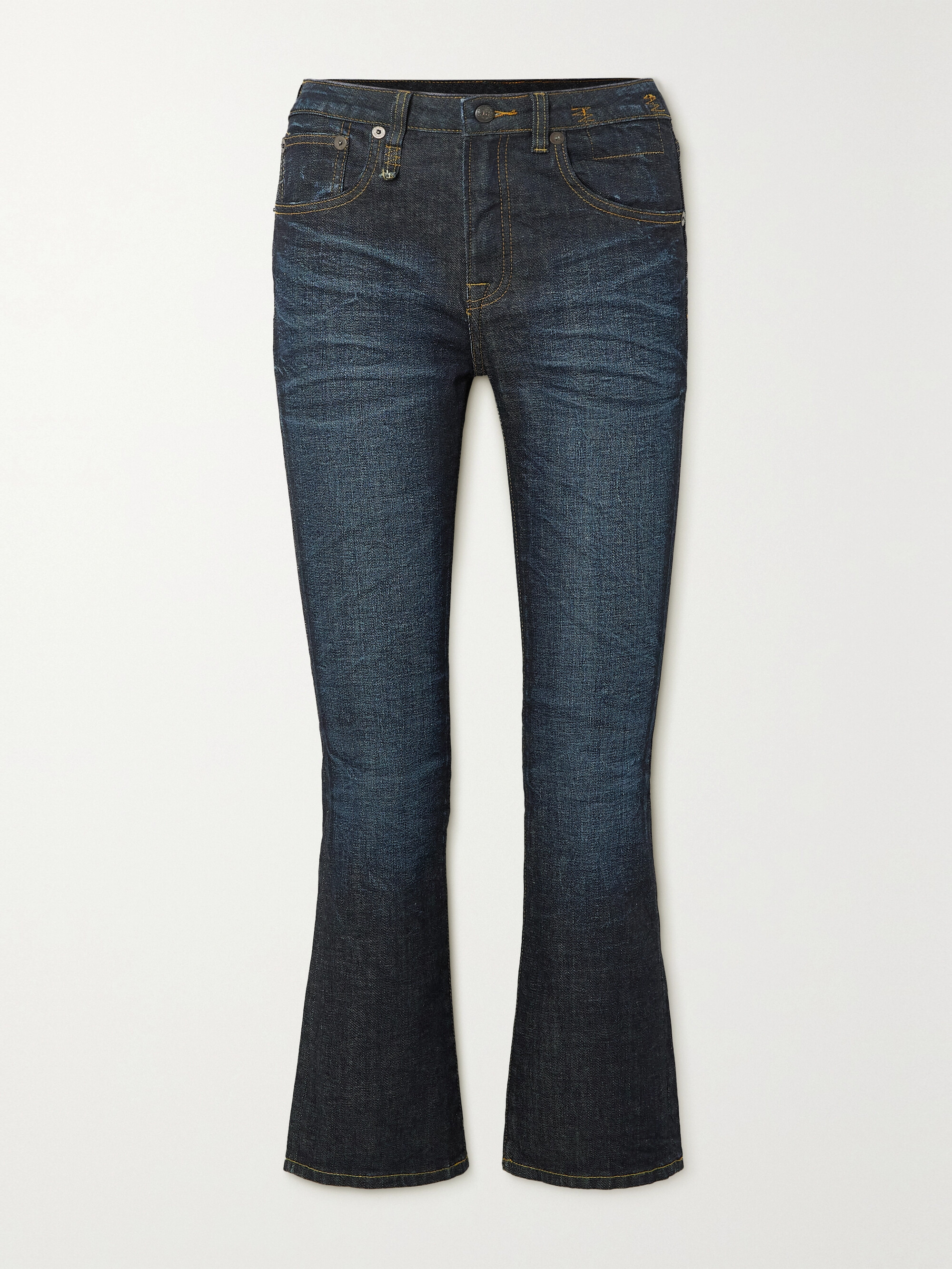R13 Kick Fit cropped high-rise flared-leg jeans