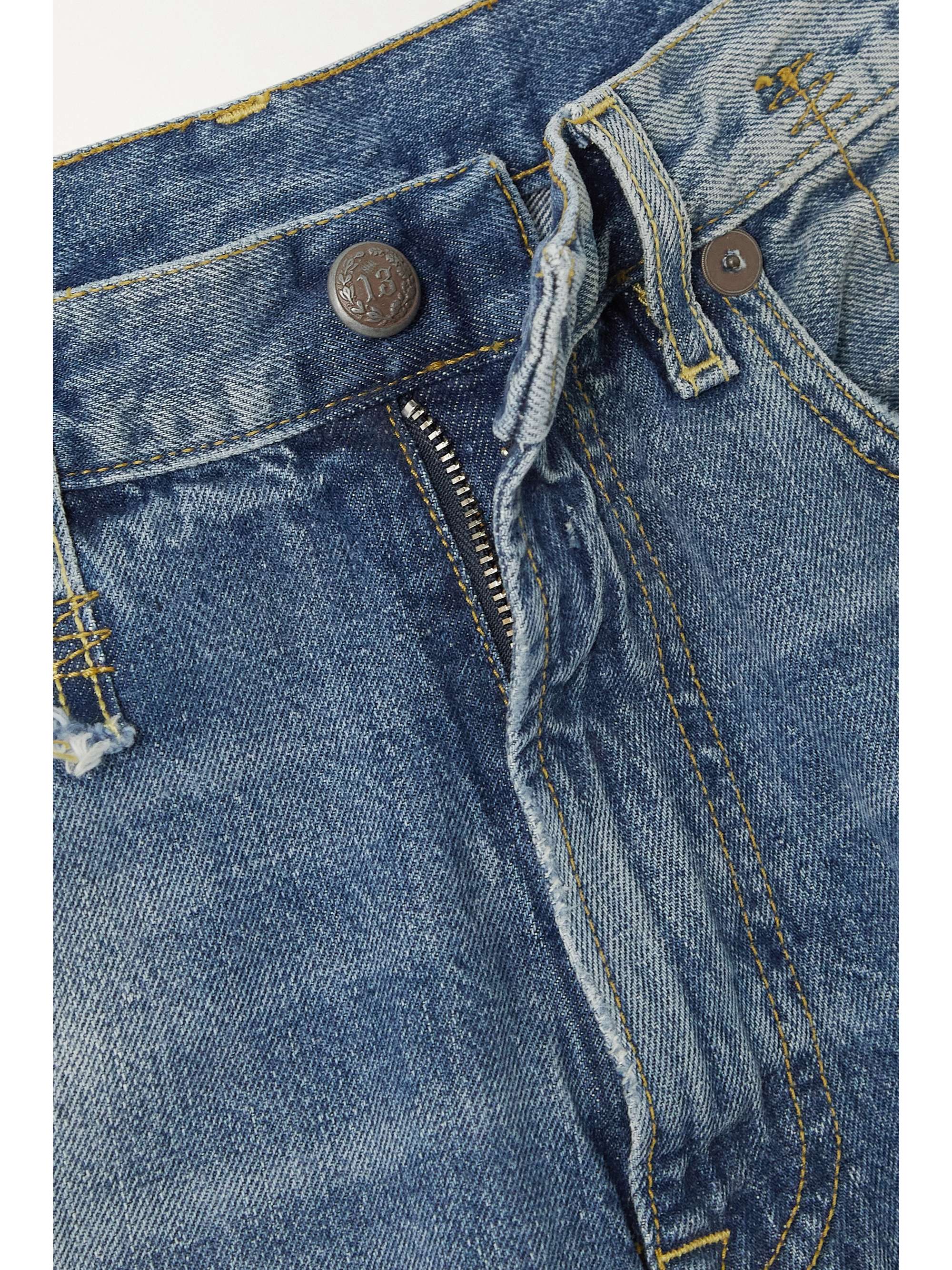 R13 D'Arcy cropped distressed high-rise wide-leg jeans