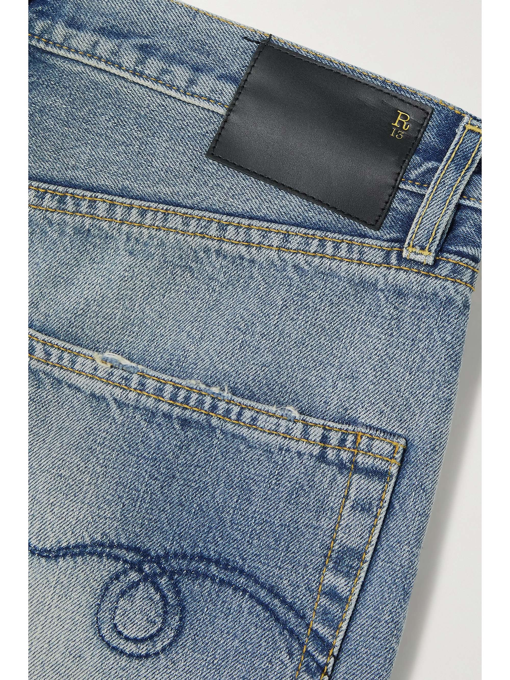 R13 D'Arcy cropped distressed high-rise wide-leg jeans