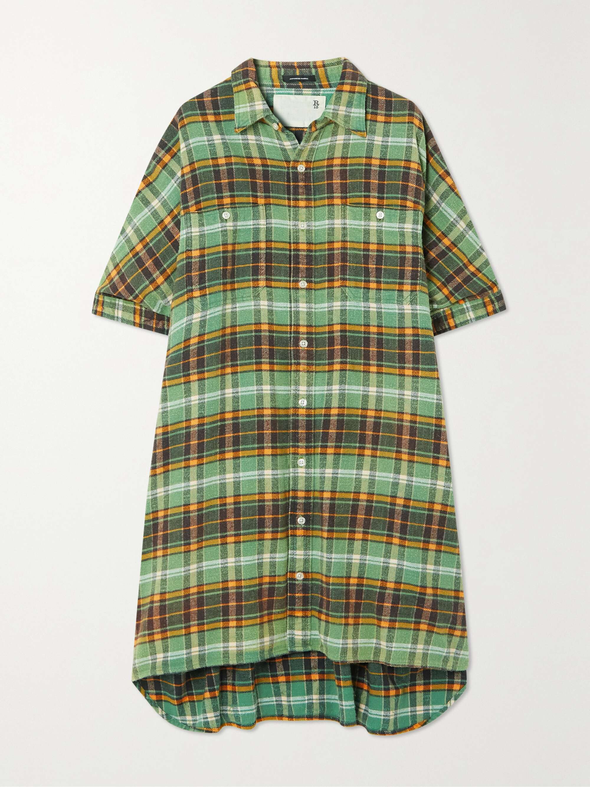 コットンフランネル ミニ シャツワンピース チェック柄 | NET-A-PORTER