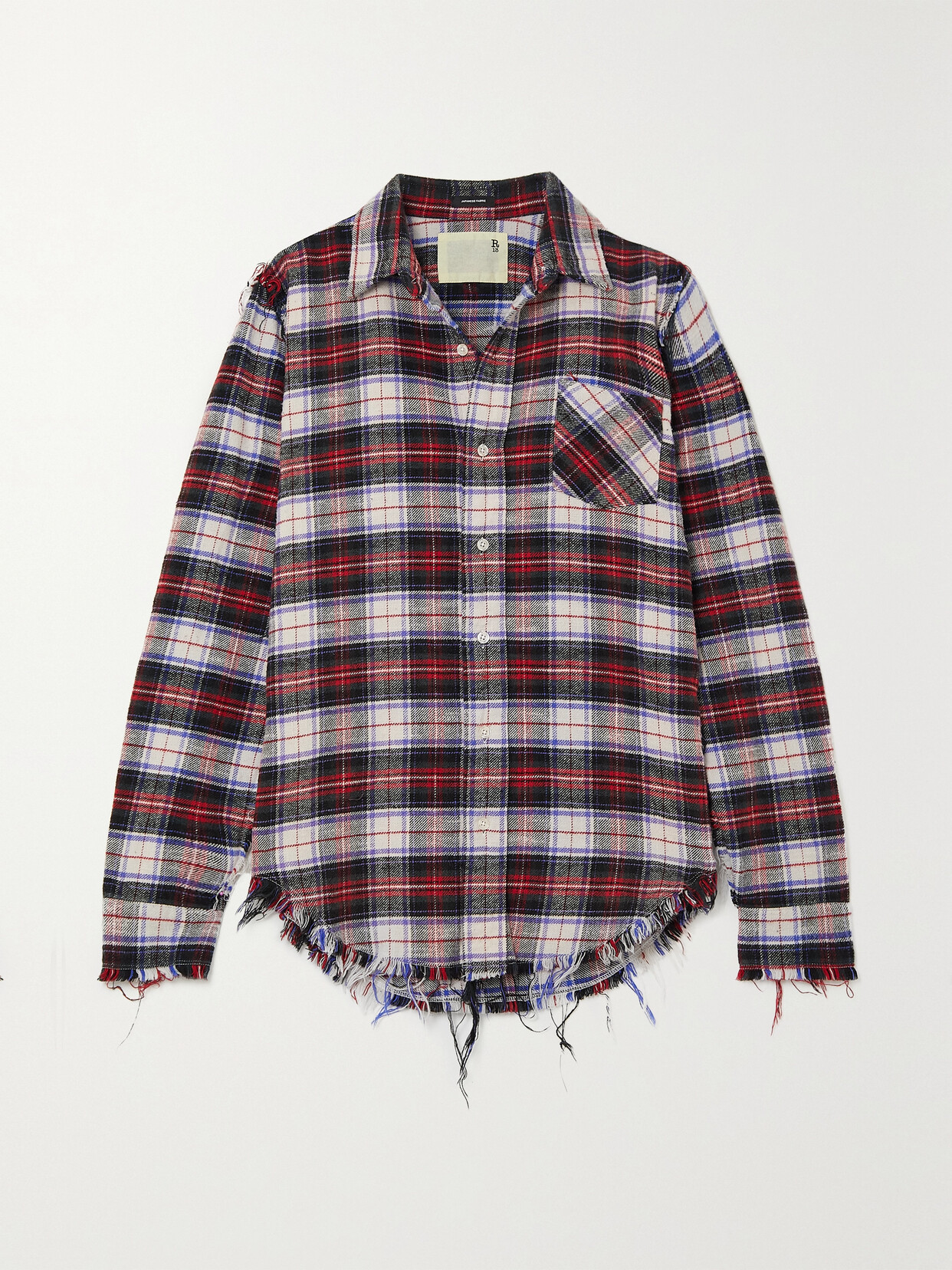 R13 - Distressed Checked Cotton-flannel Shirt - Red