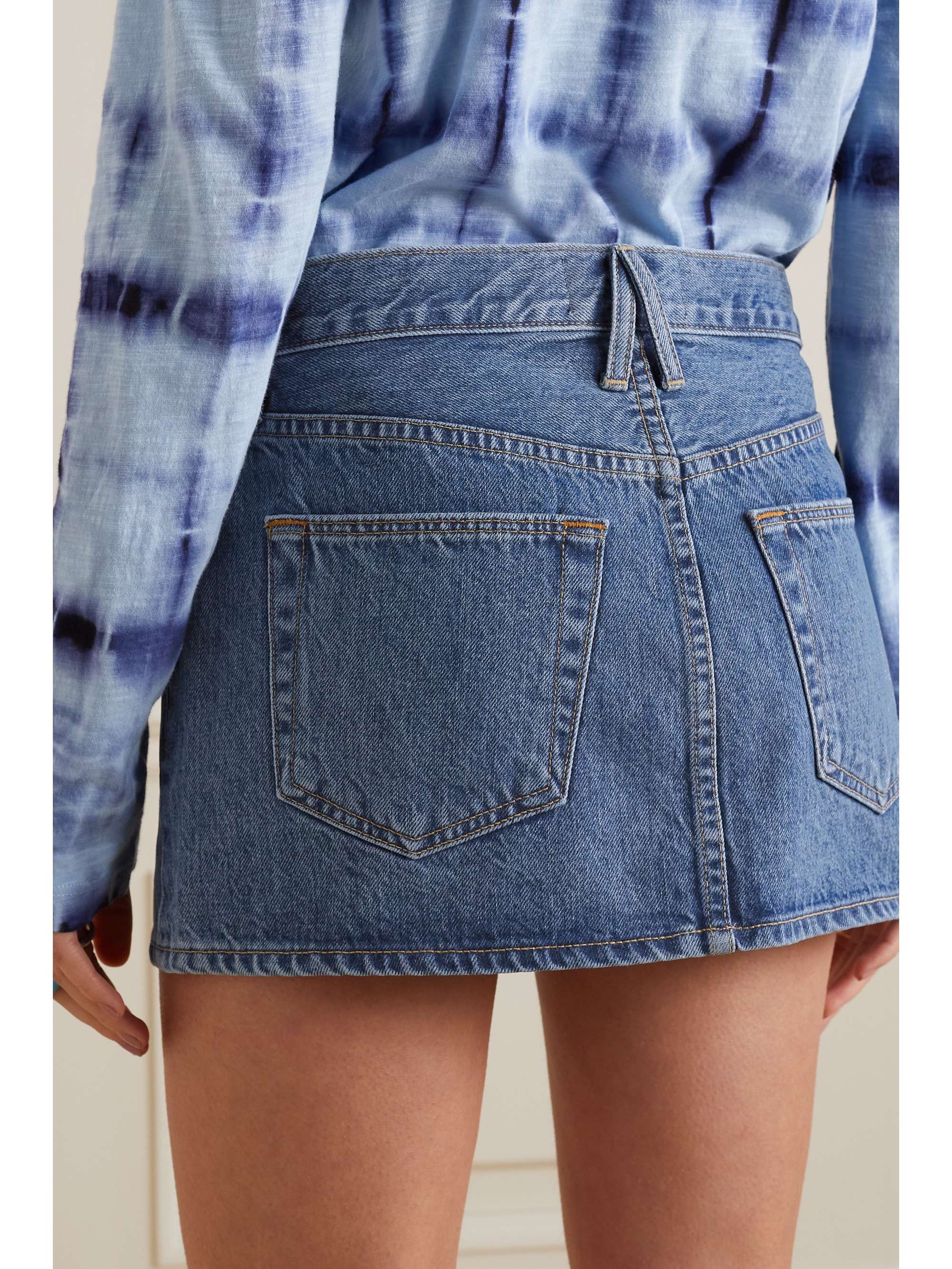 SLVRLAKE + NET SUSTAIN organic denim mini skirt