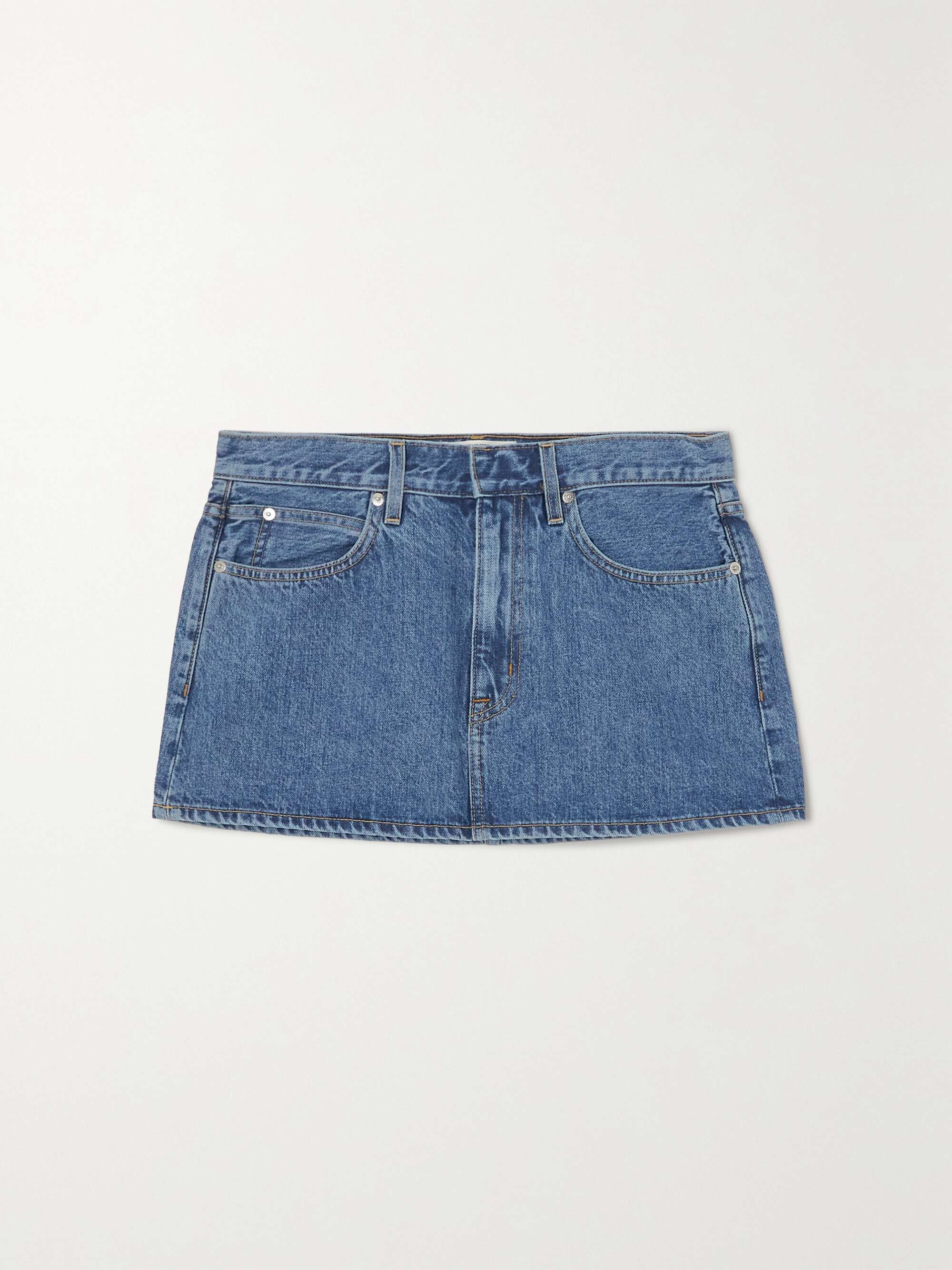 SLVRLAKE + NET SUSTAIN organic denim mini skirt | NET-A-PORTER