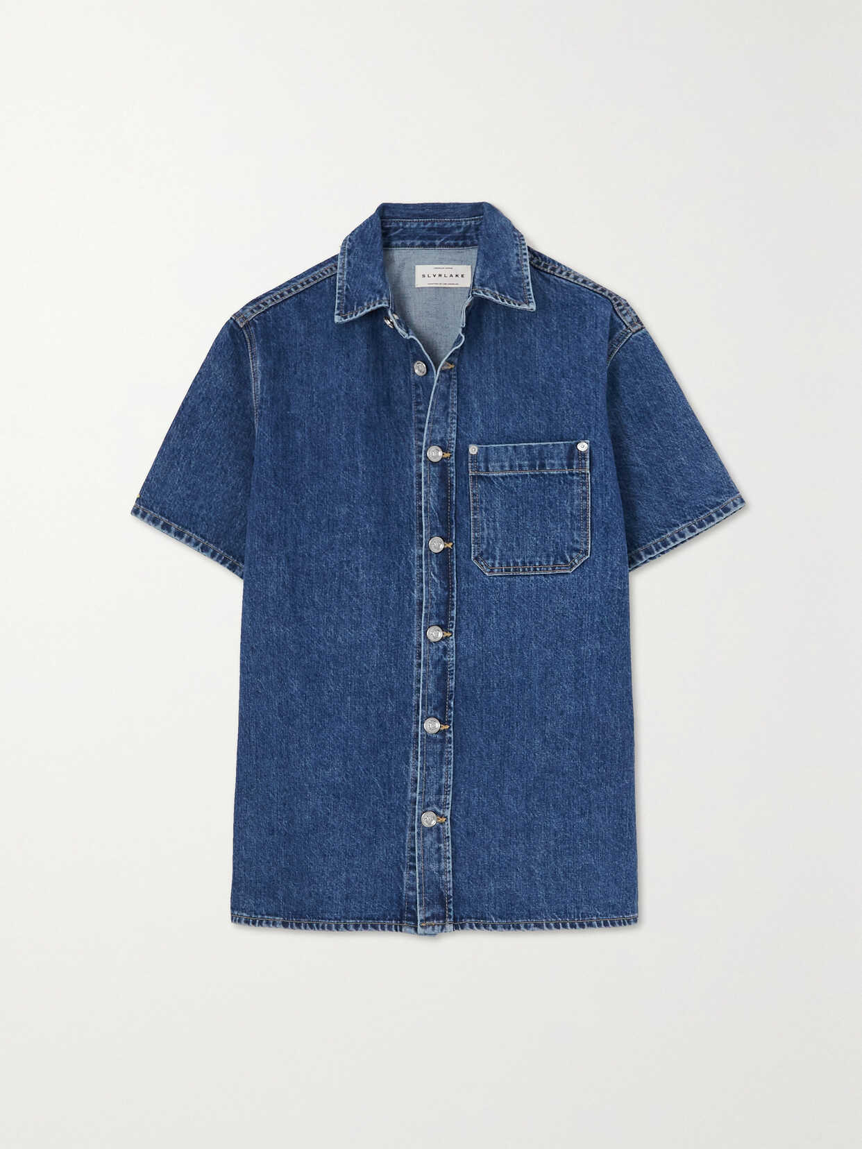 SLVRLAKE Sloane Oversized Denim Shirt - Blue
