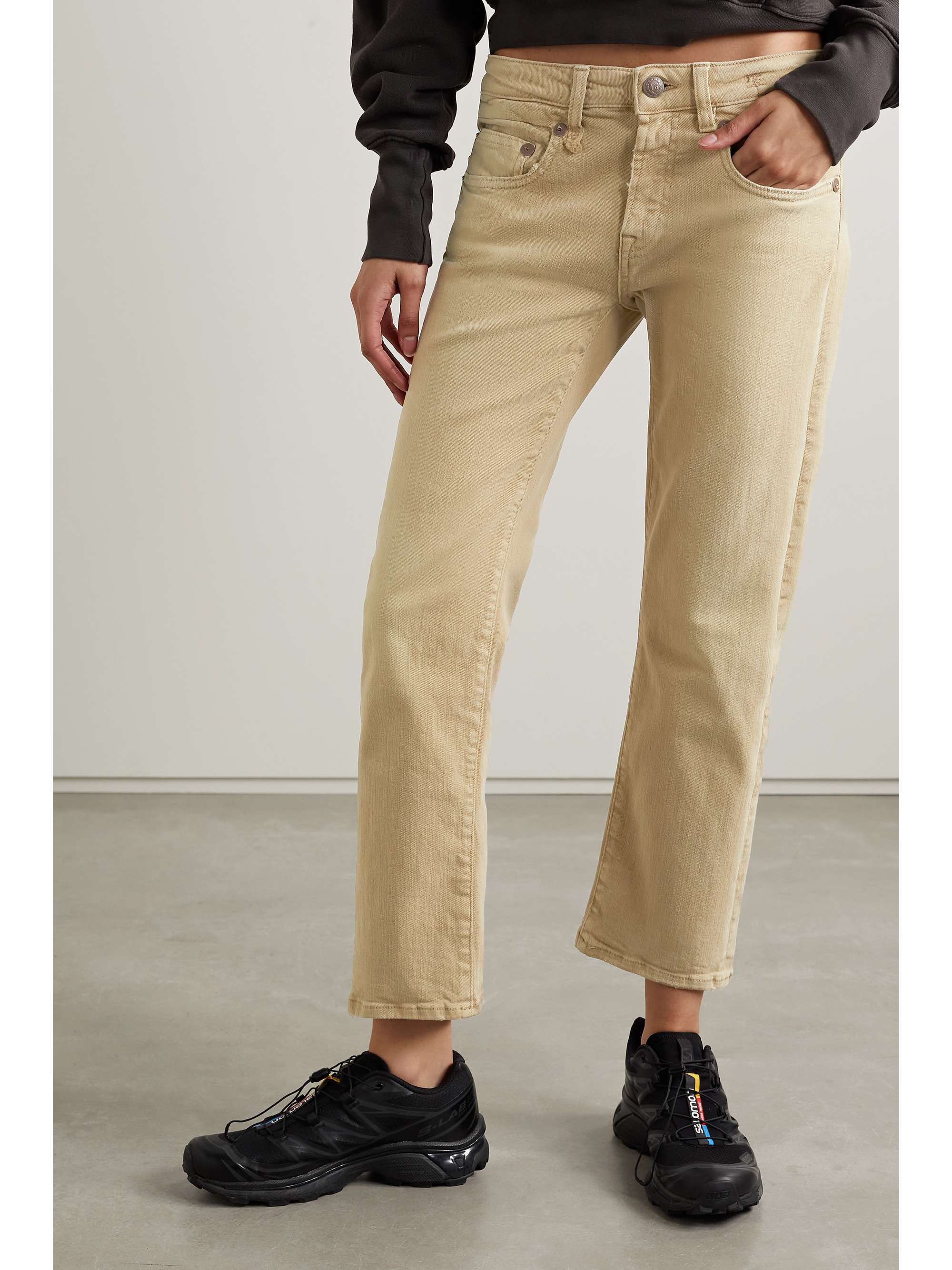 R13 Cropped lowrise straightleg jeans NETAPORTER