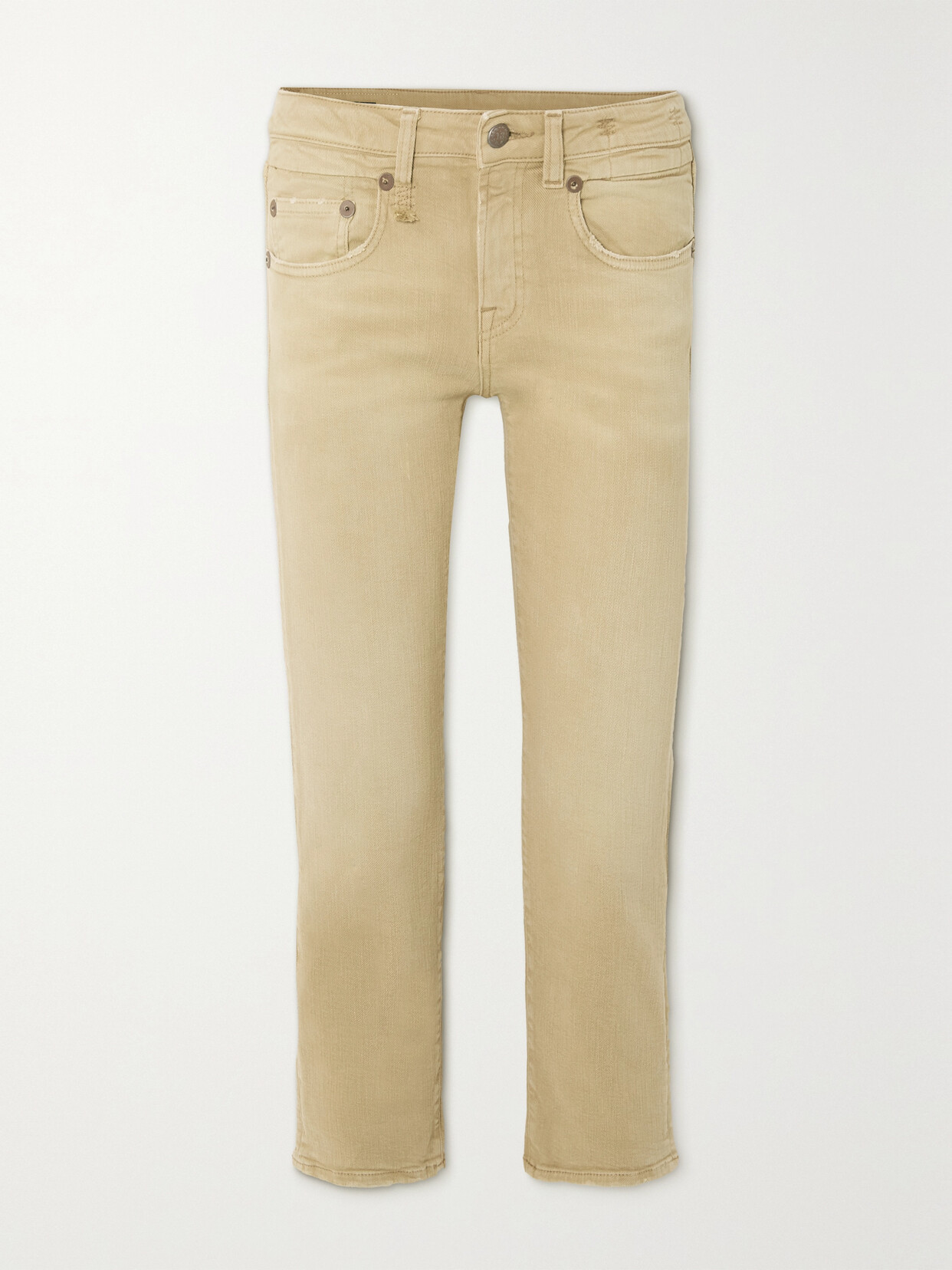 R13 Low Rise Straight Boyfriend Jeans In Khaki