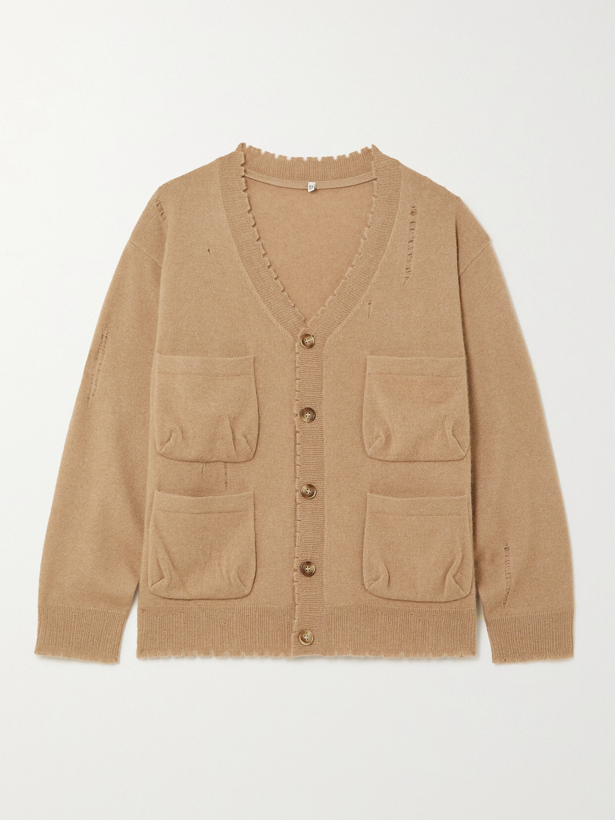 R13 - Distressed Cashmere Cardigan - Brown