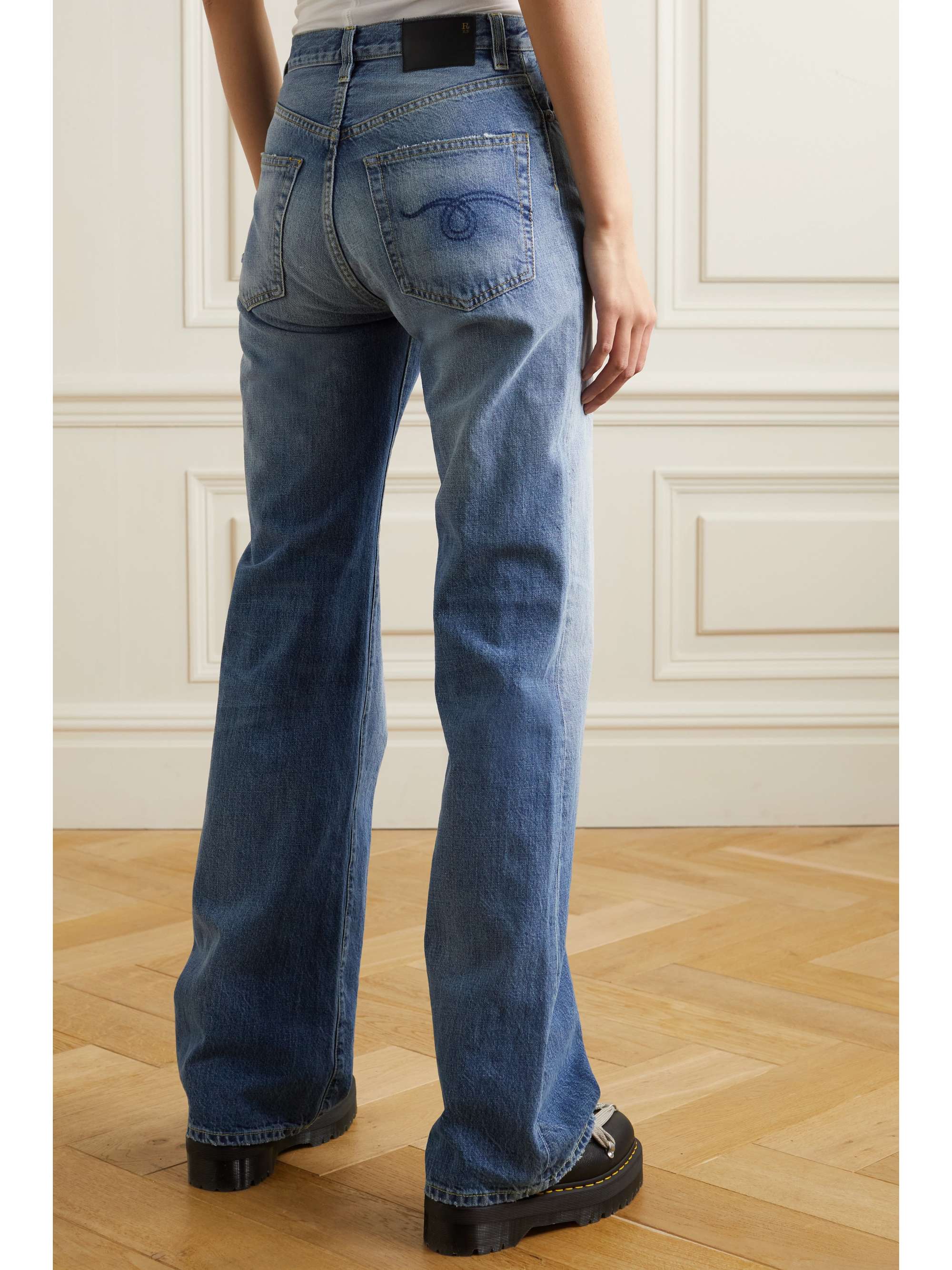 R13 Jane distressed high-rise wide-leg jeans | NET-A-PORTER