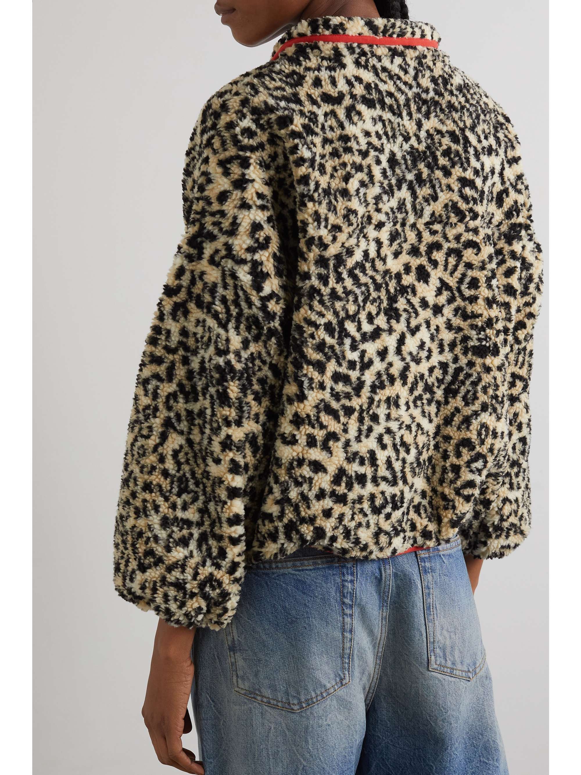 THE GREAT. The Country Side leopard-print fleece sweatshirt