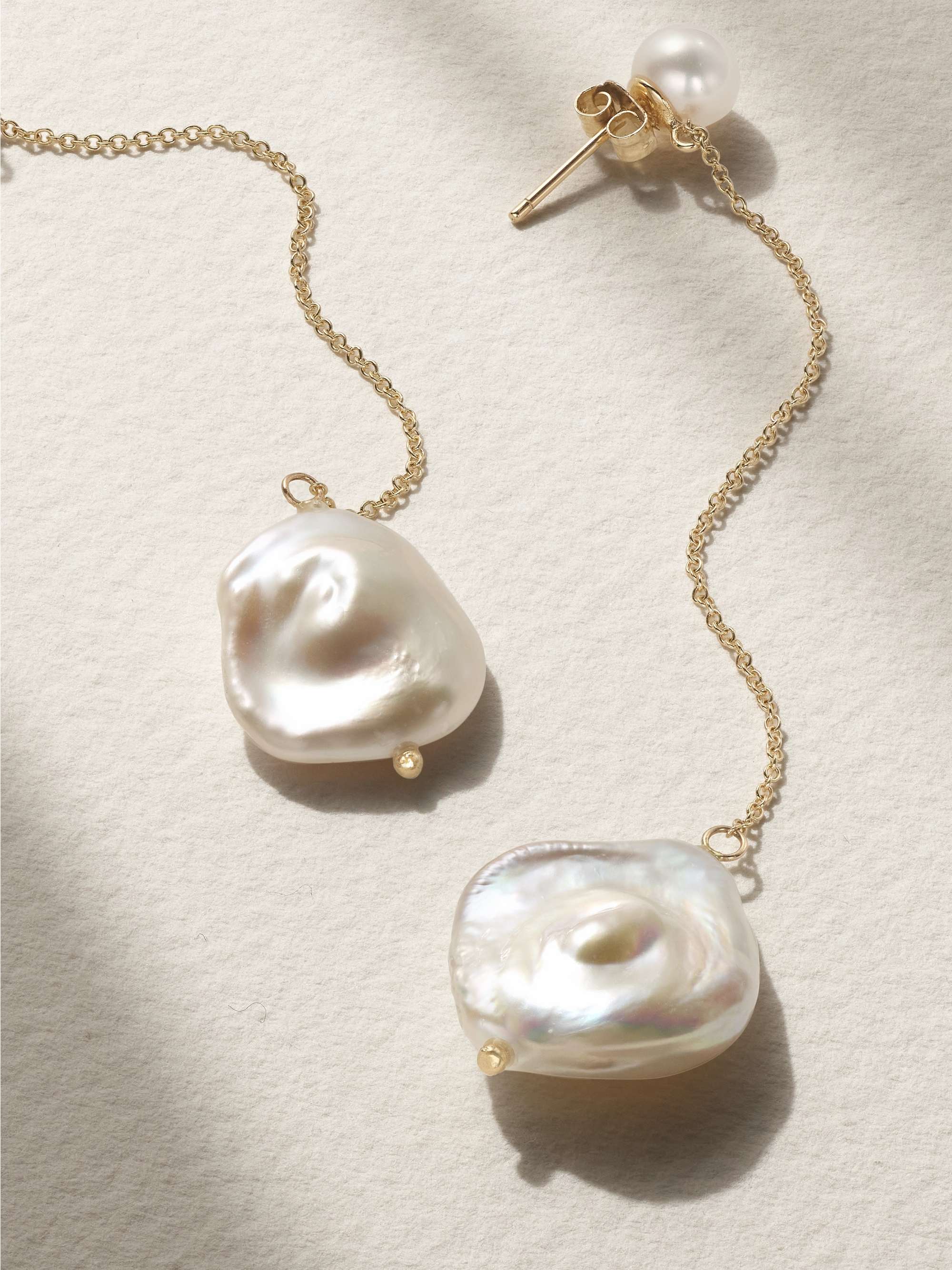 MATEO Duality 14-karat gold pearl earrings