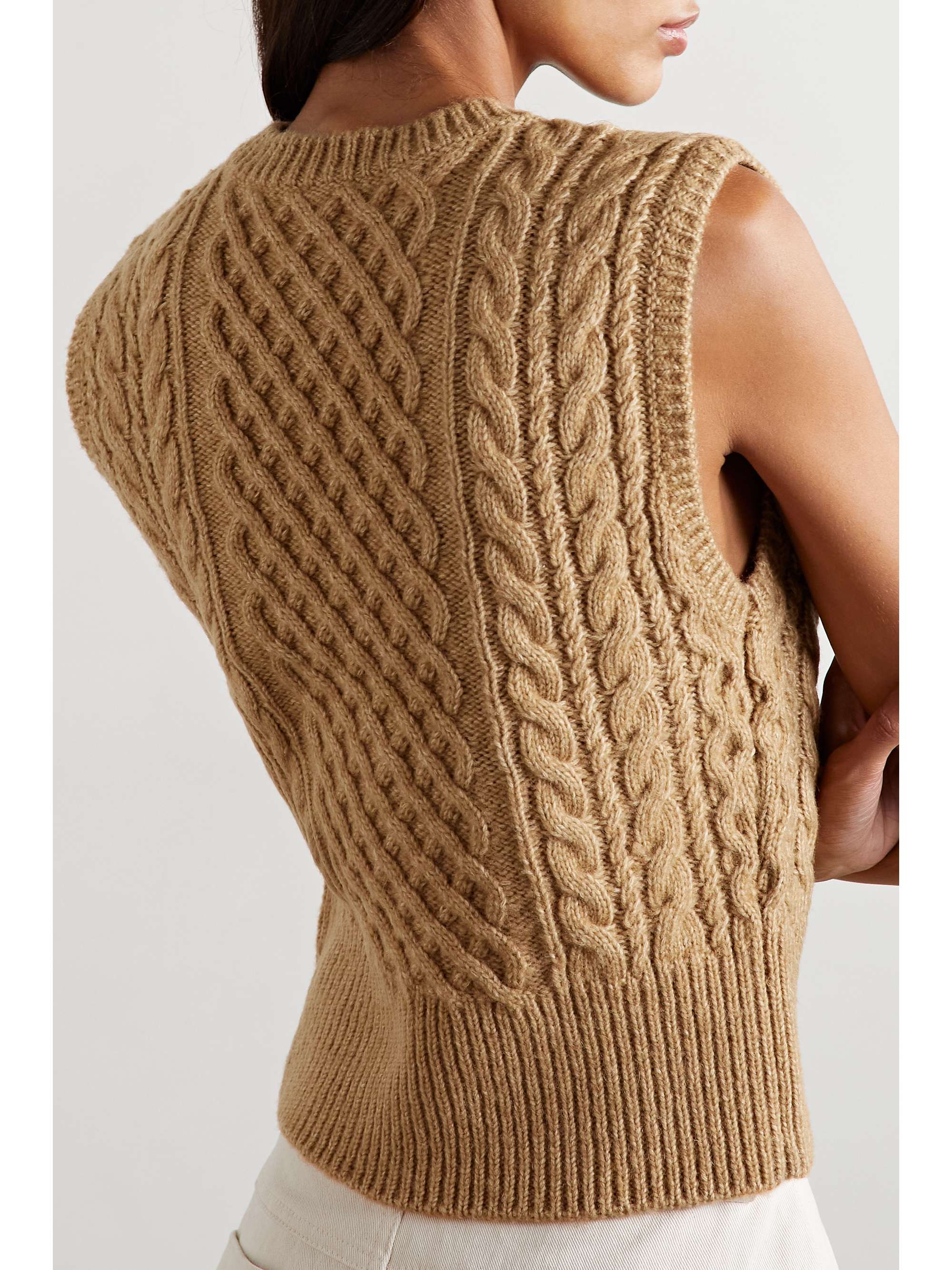 RAG & BONE Elizabeth cropped cable-knit wool, cotton and alpaca-blend vest
