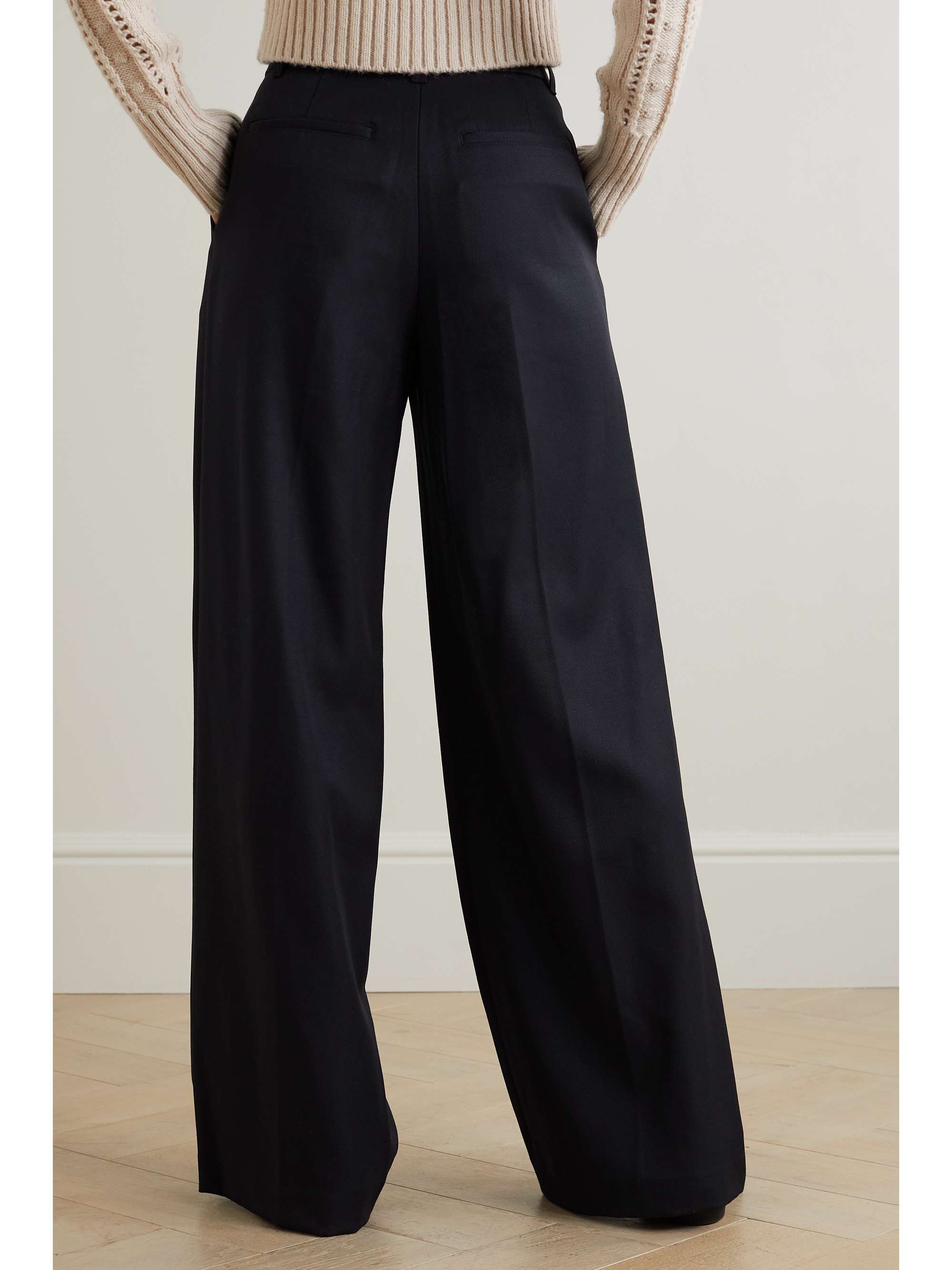 RAG & BONE Shelly Hose mit weitem Bein aus Woll-Twill mit Falten