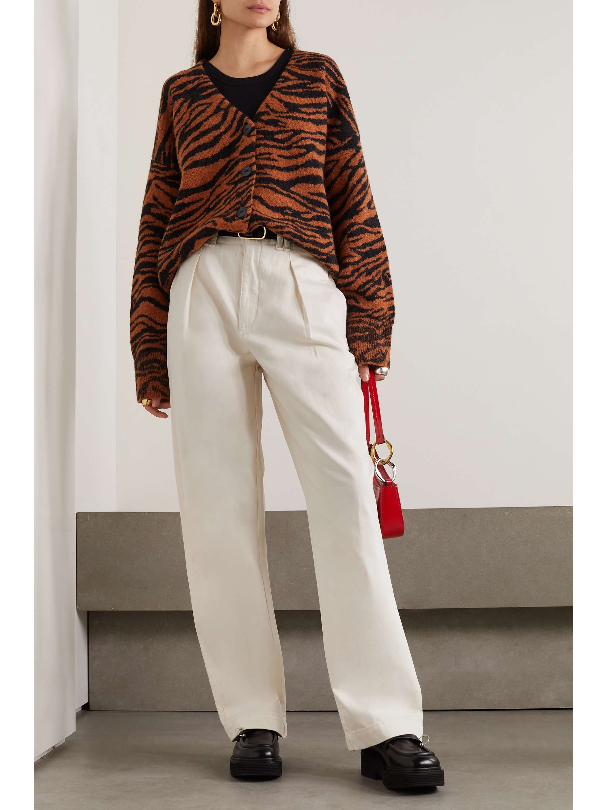 RAG & BONE High-rise pleated cotton-twill wide-leg pants
