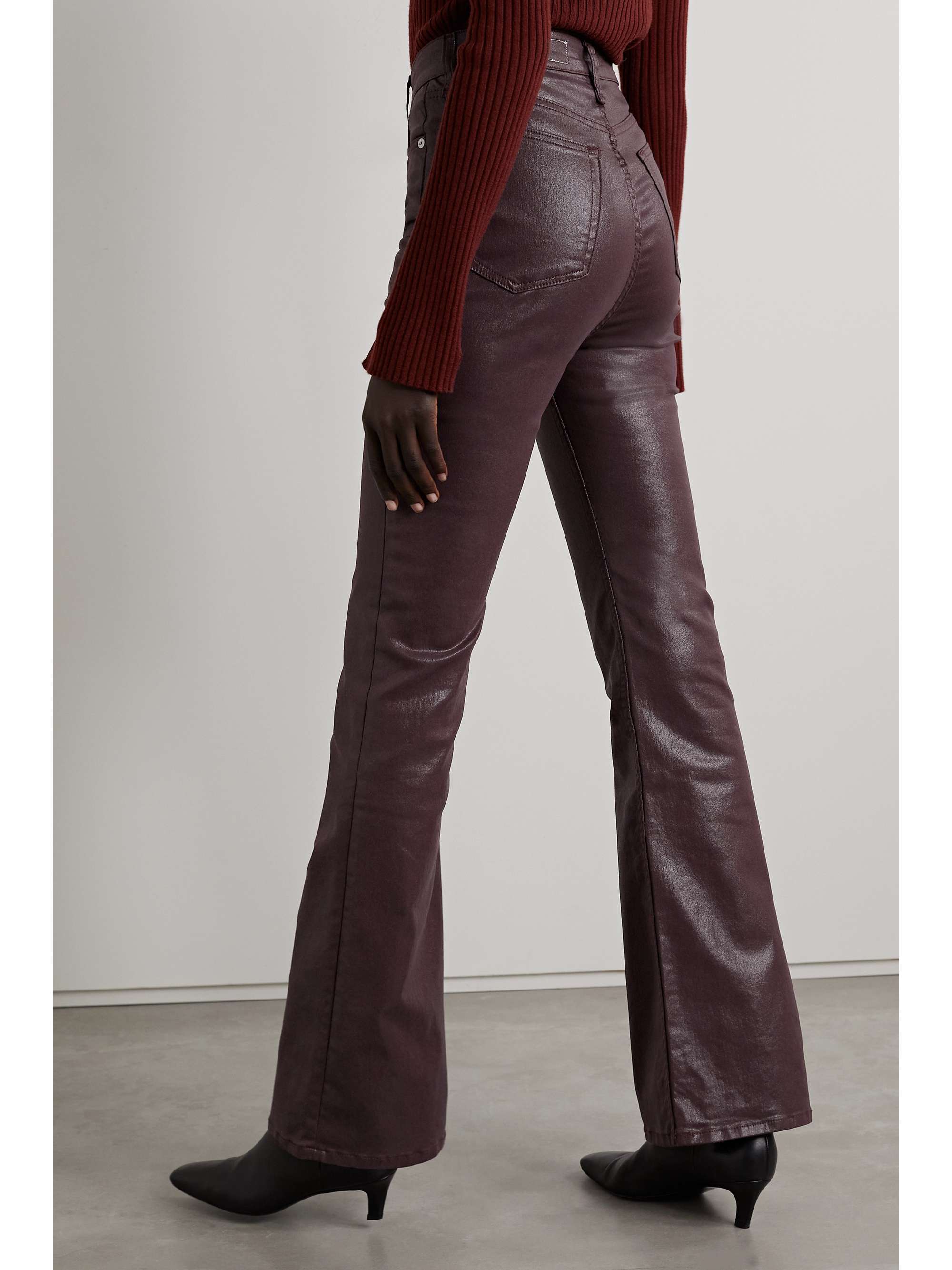 RAG & BONE Casey coated high-rise flared jeans