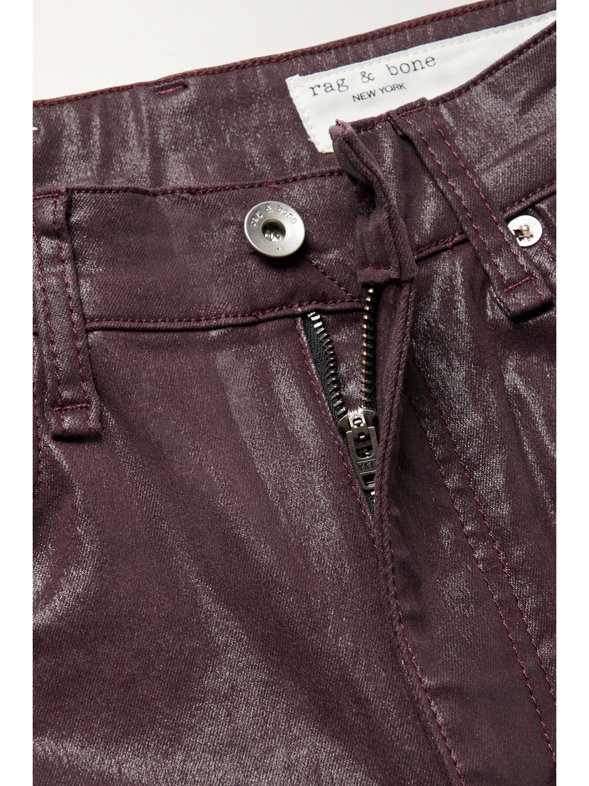 RAG & BONE Casey coated high-rise flared jeans