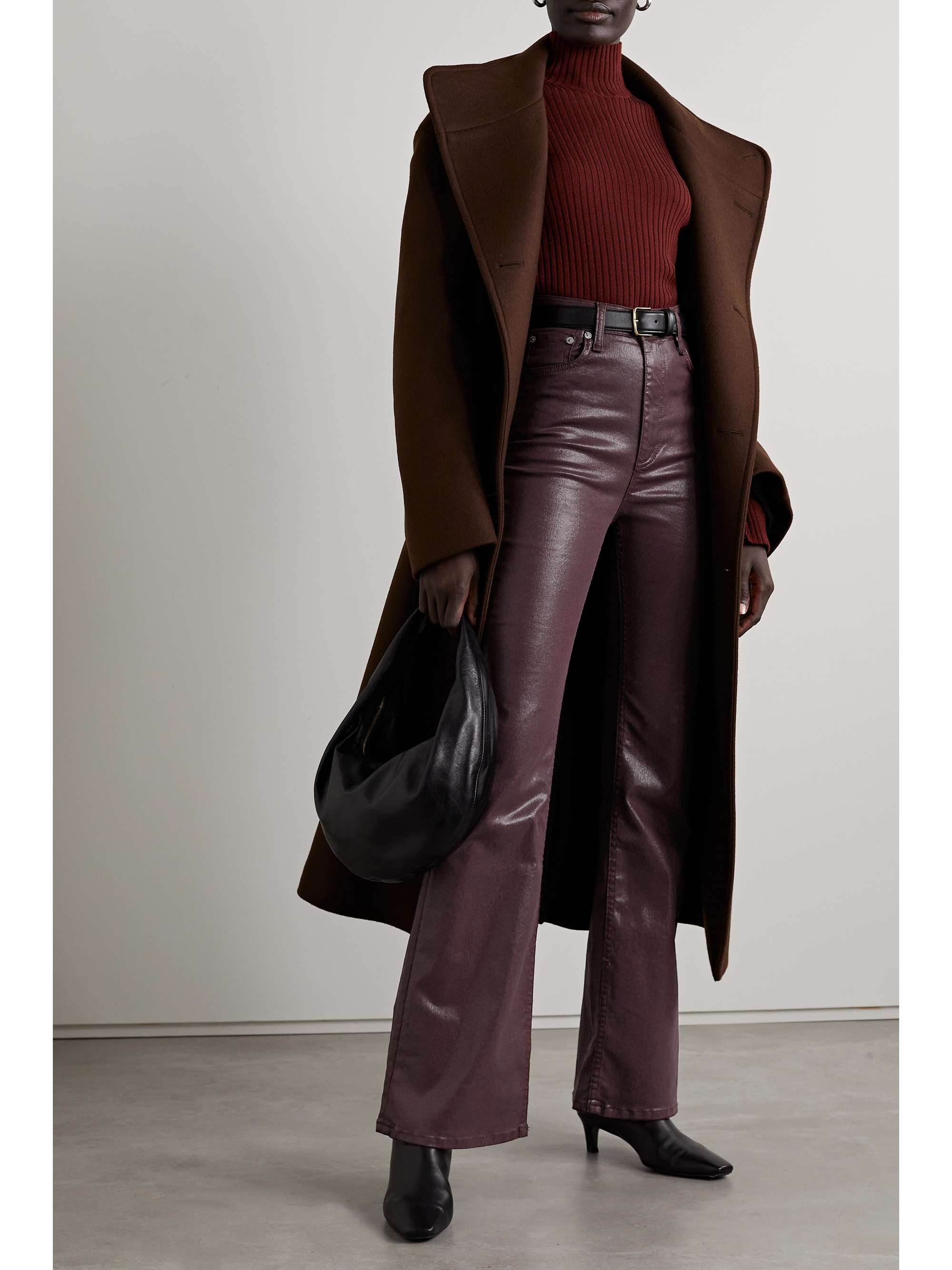 RAG & BONE Casey coated high-rise flared jeans